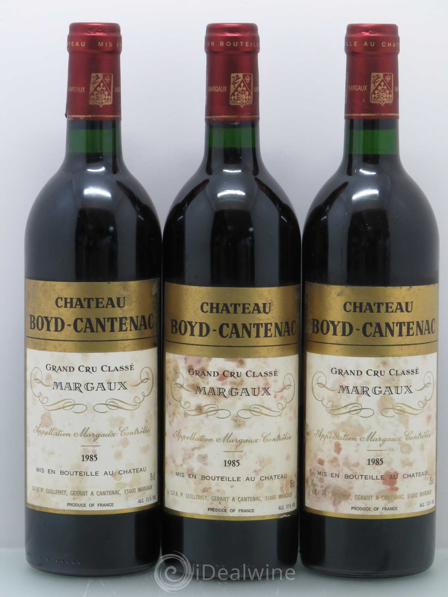 Château Boyd Cantenac 3ème Grand Cru Classé 1985 - Lot de 3 bouteilles - 0