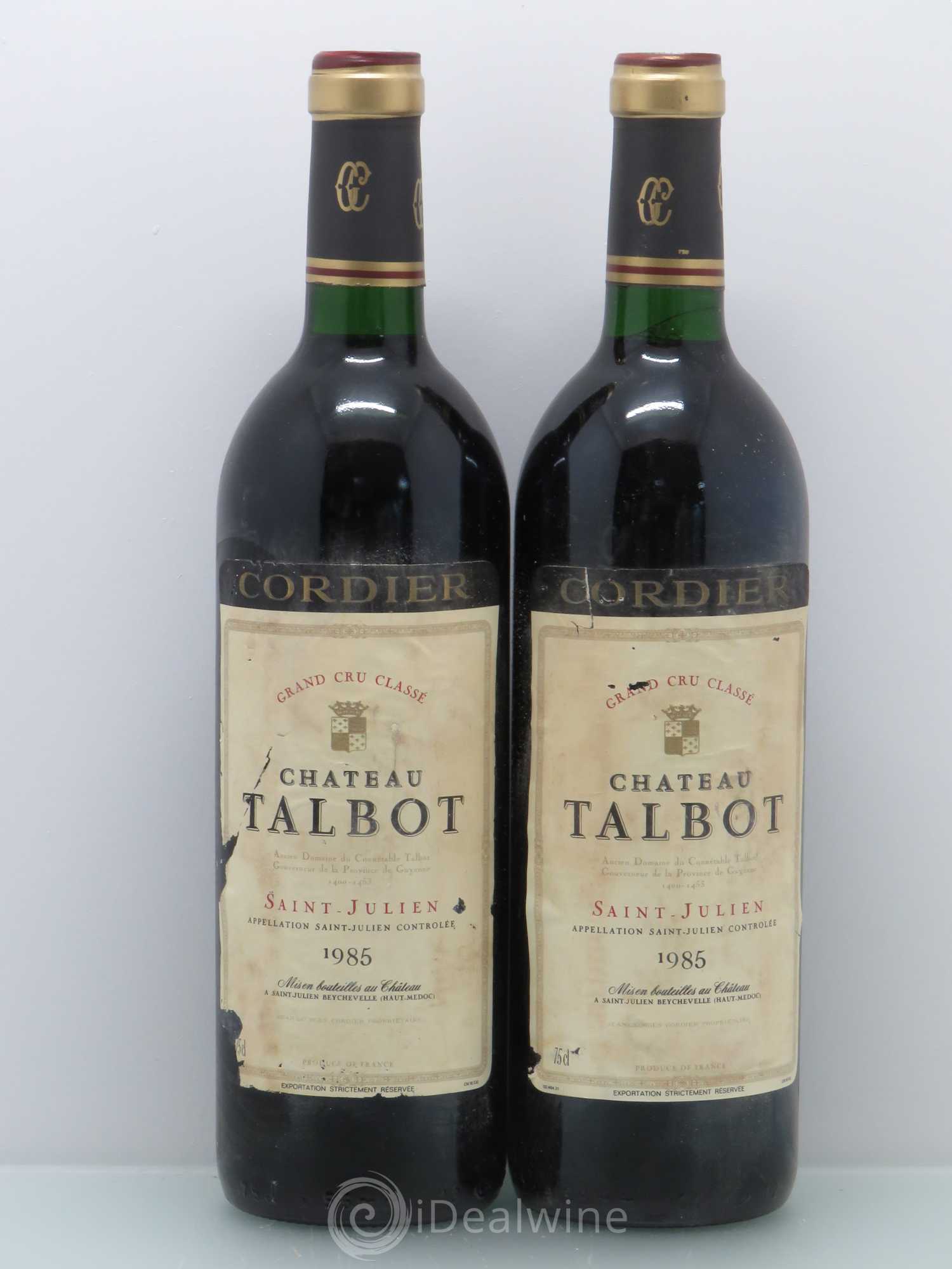 Château Talbot 4ème Grand Cru Classé 1985 - Lot de 2 bouteilles - 0