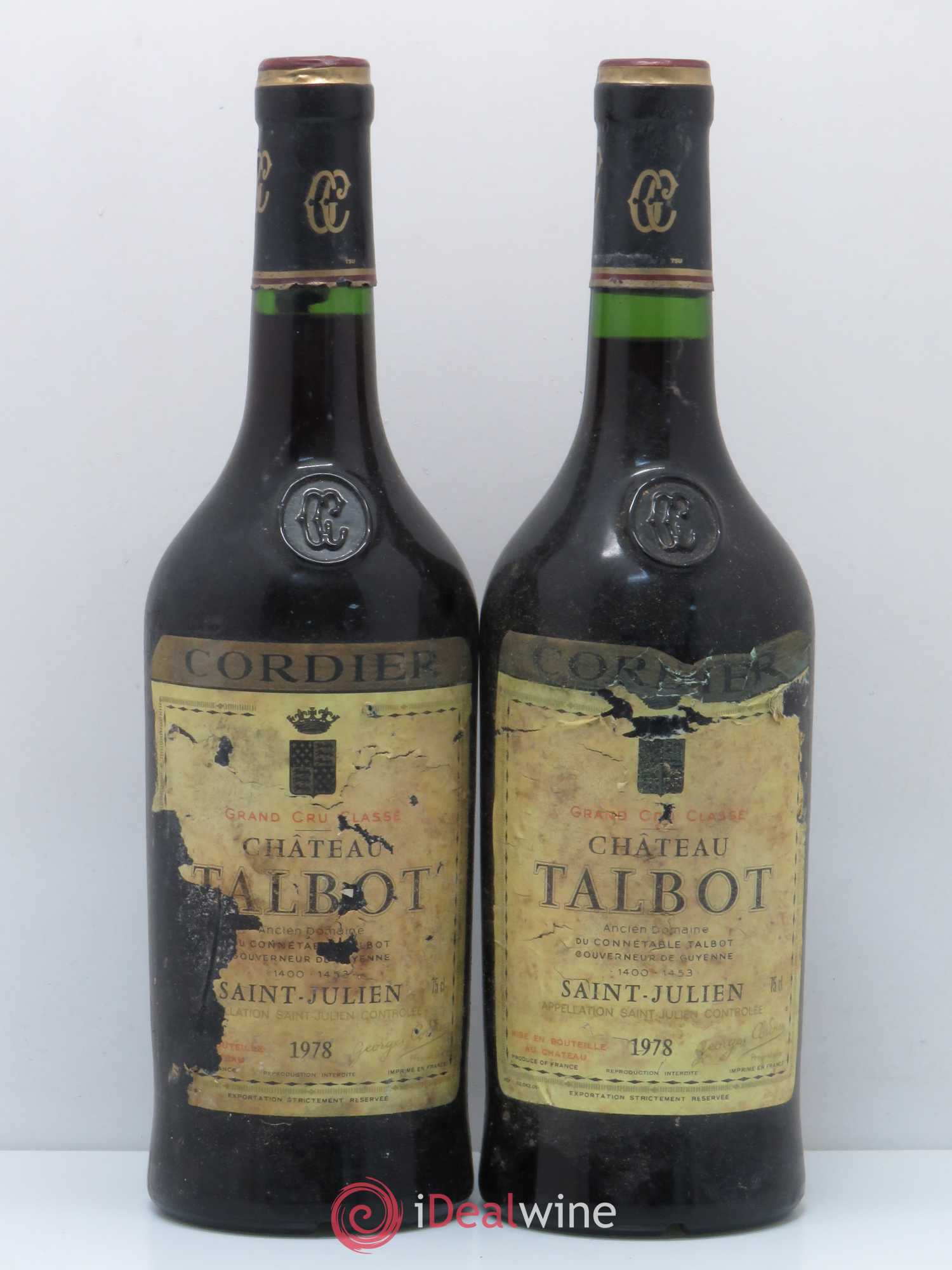 Château Talbot 4ème Grand Cru Classé 1978 - Lot de 2 bouteilles - 0