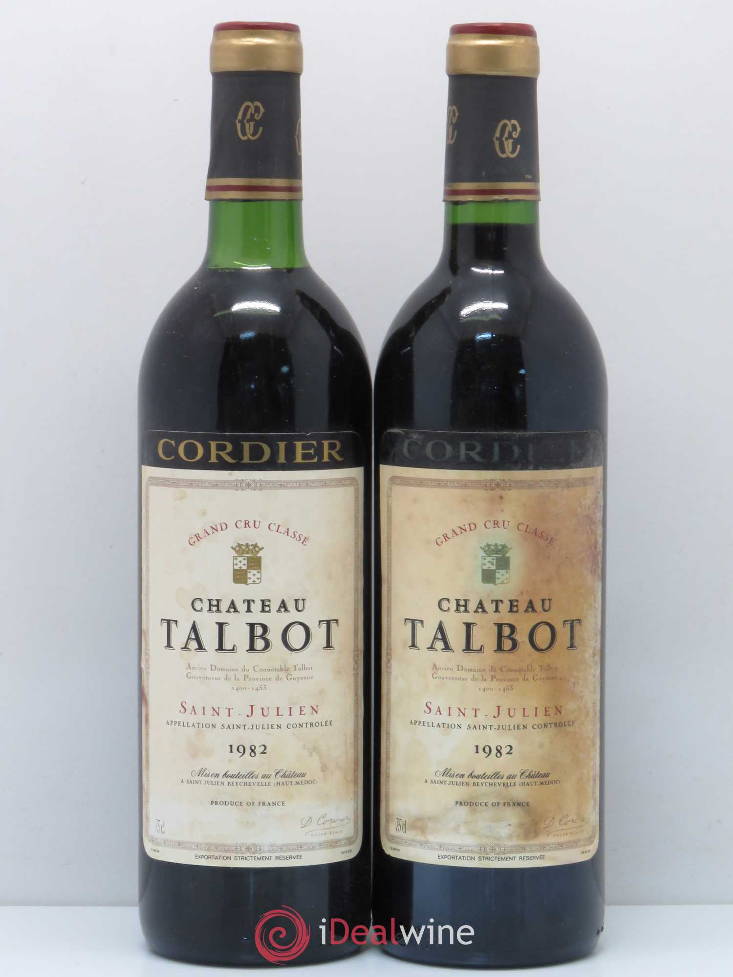 Château Talbot 4ème Grand Cru Classé 1982 - Lot de 2 bouteilles - 0