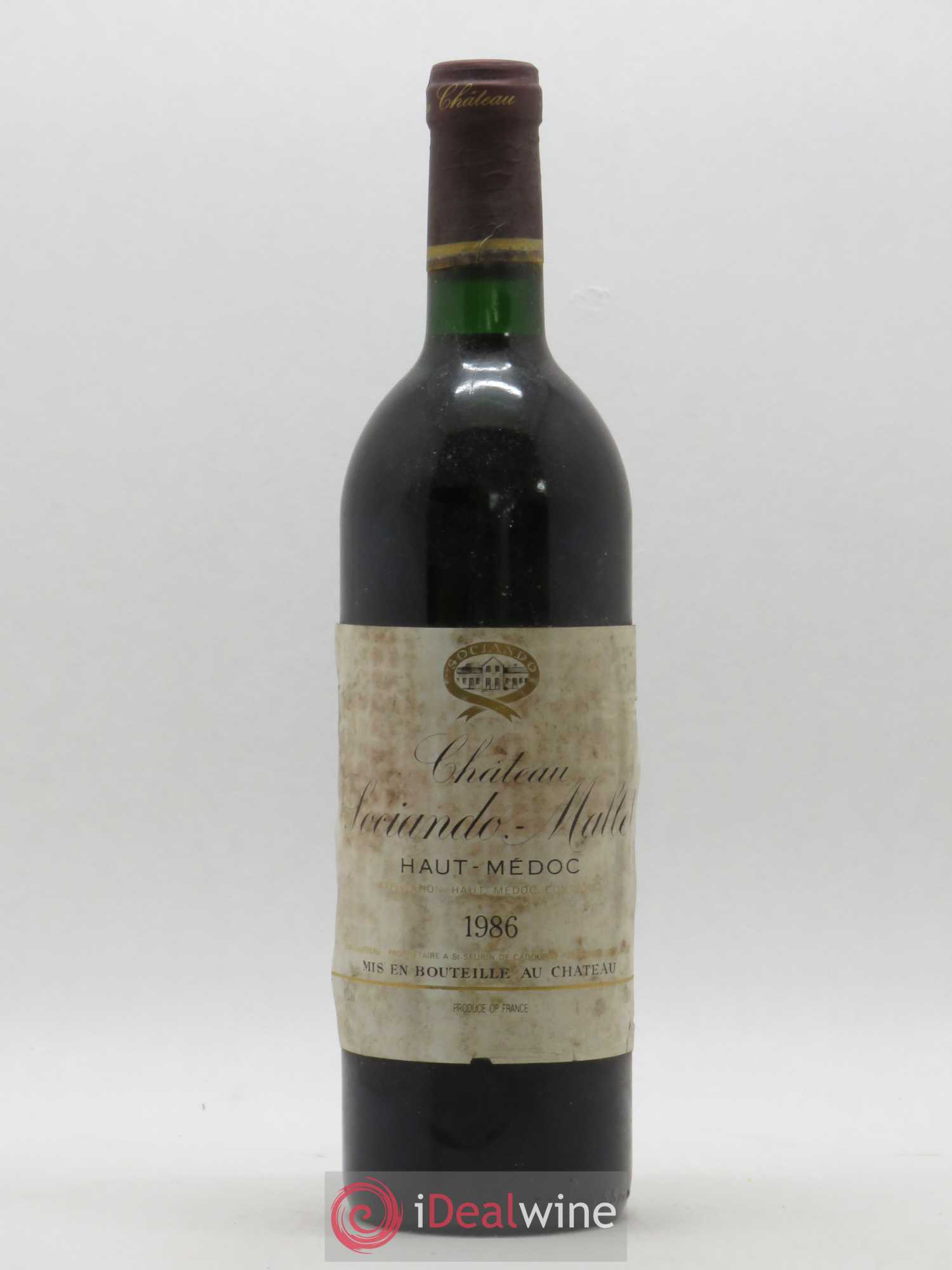 Château Sociando Mallet 1986 - Lot de 1 bouteille - 0