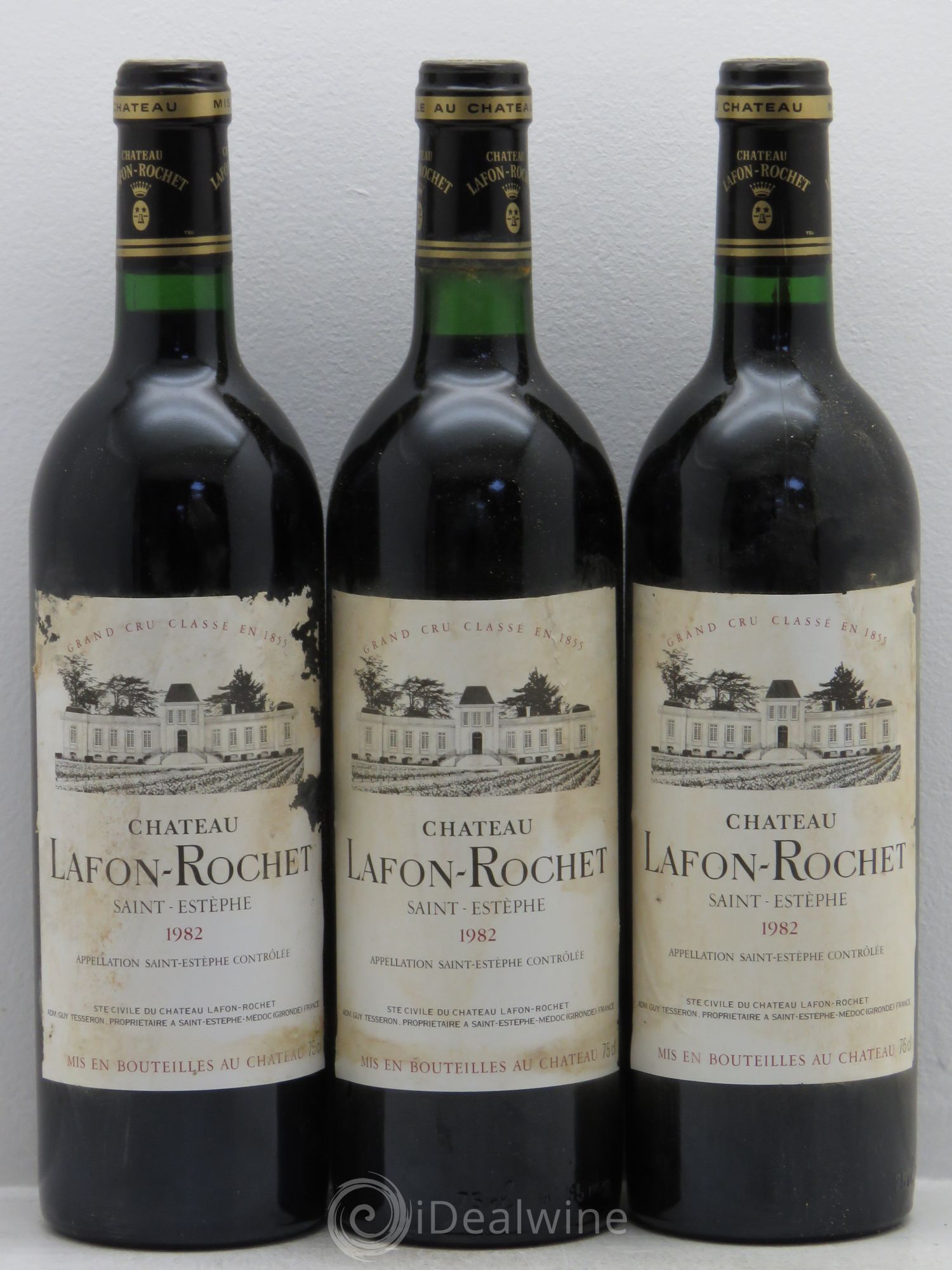 Château Lafon Rochet 4ème Grand Cru Classé 1982 - Lot de 3 bouteilles - 0