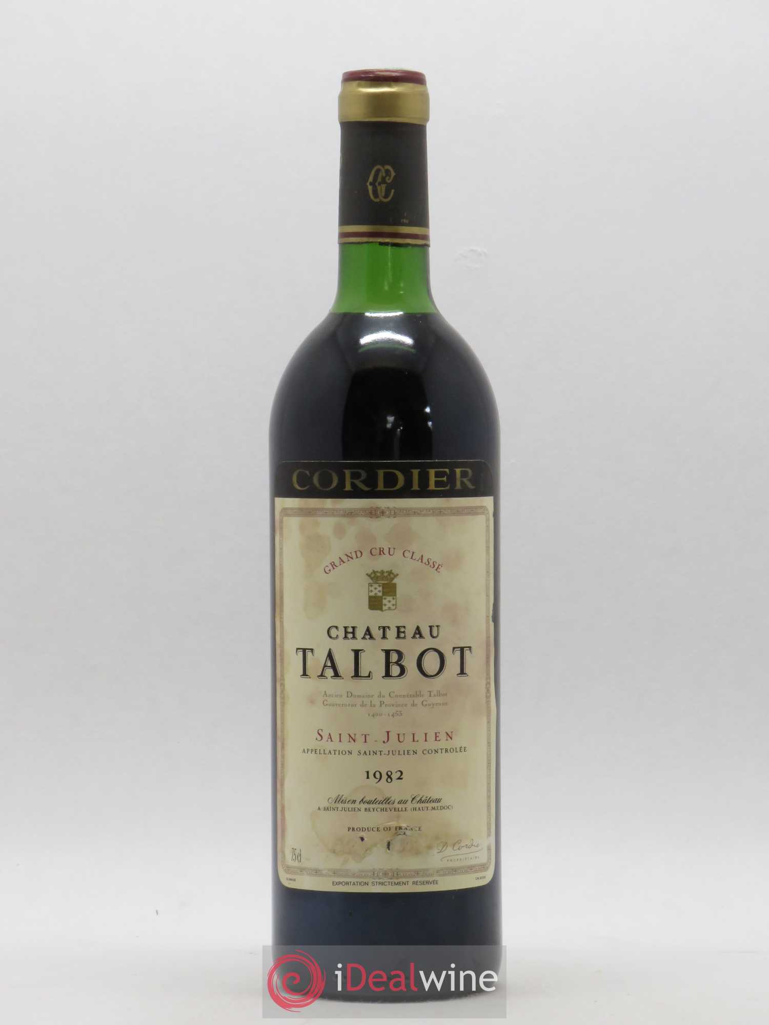 Château Talbot 4ème Grand Cru Classé 1982 - Lot de 1 bouteille - 0