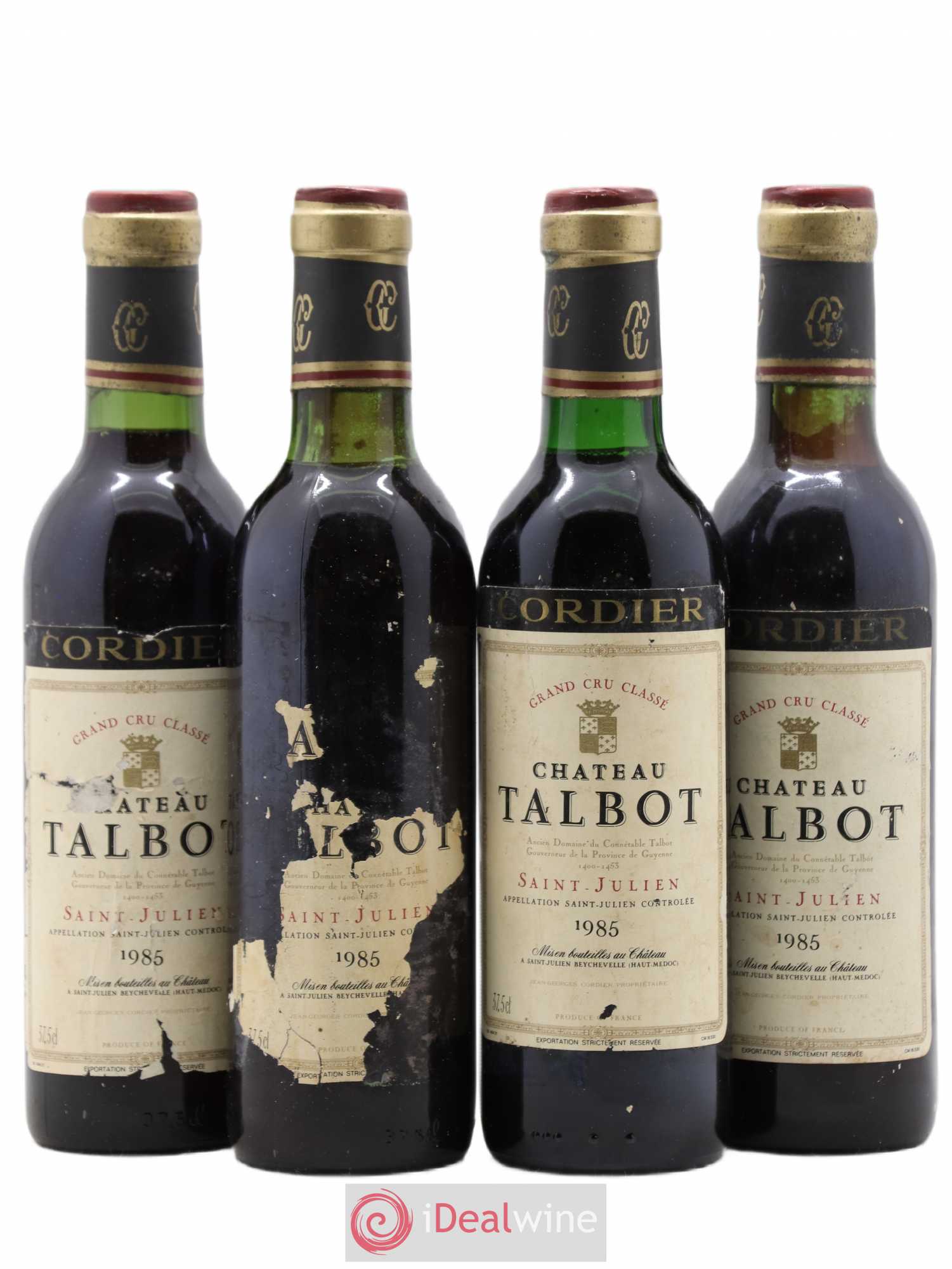Château Talbot 4ème Grand Cru Classé 1985 - Lot de 4 demi bouteilles - 0
