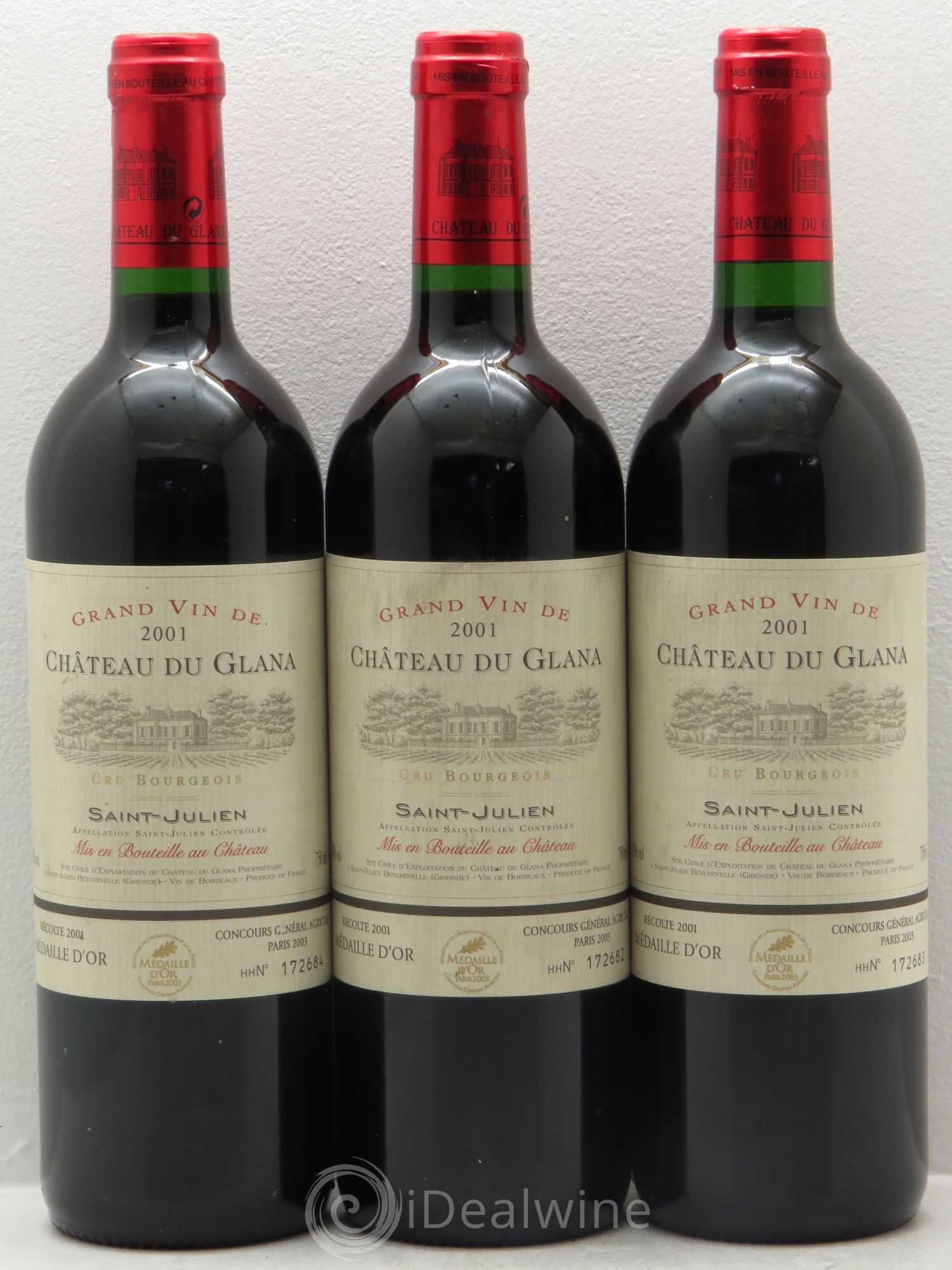 Château du Glana 2001 - Lot de 3 bouteilles - 0