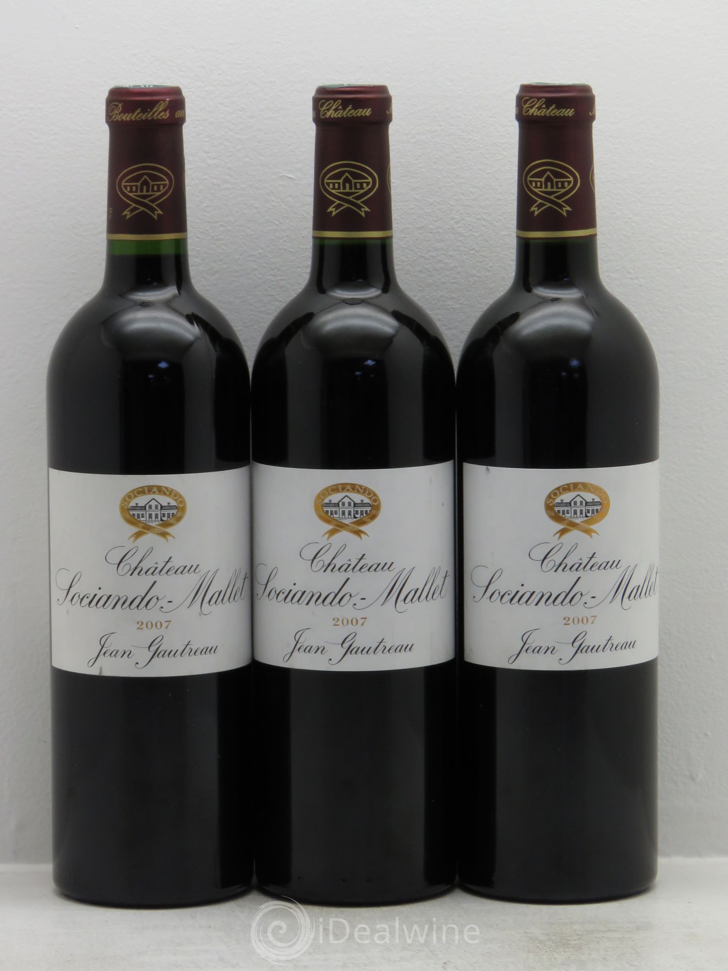 Château Sociando Mallet 2007 - Lot de 3 bouteilles - 0