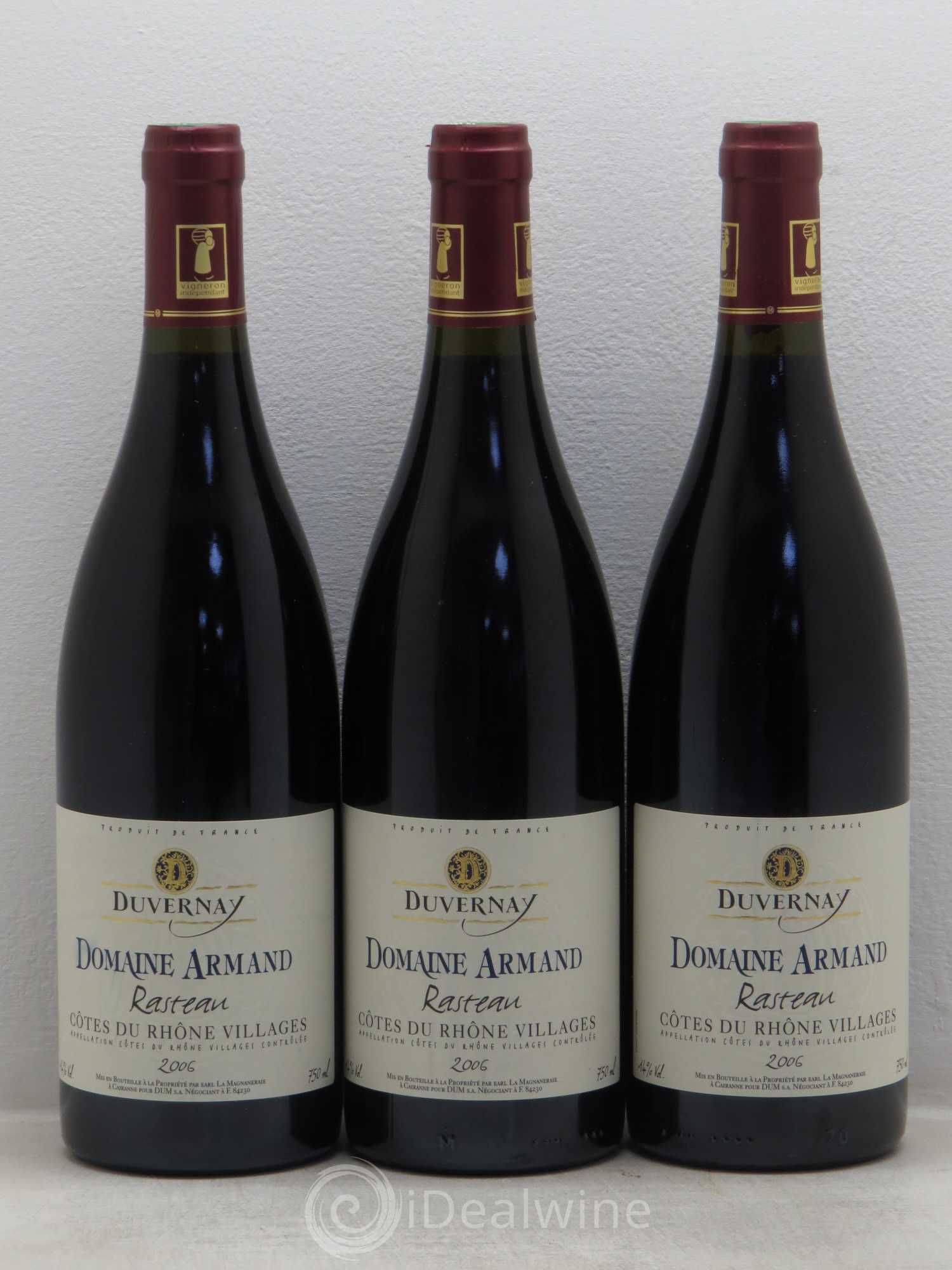 Rasteau Domaine Armand Duvernay 2006 - Lot de 3 bouteilles - 0