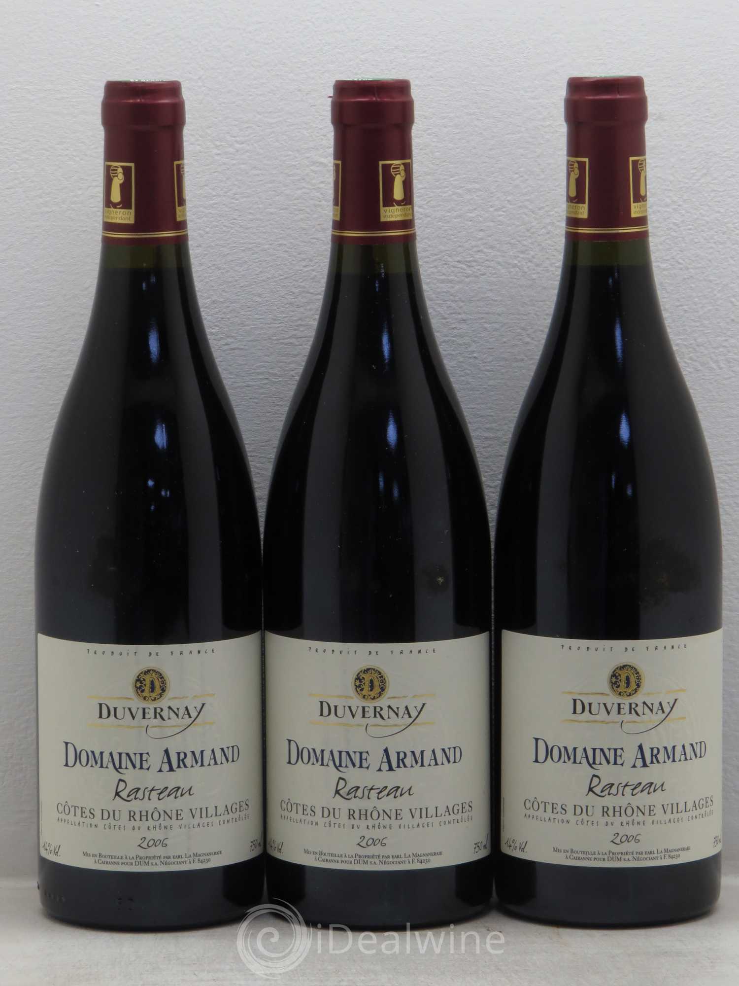 Rasteau Domaine Armand Duvernay 2006 - Lotto di 3 bottiglie - 0