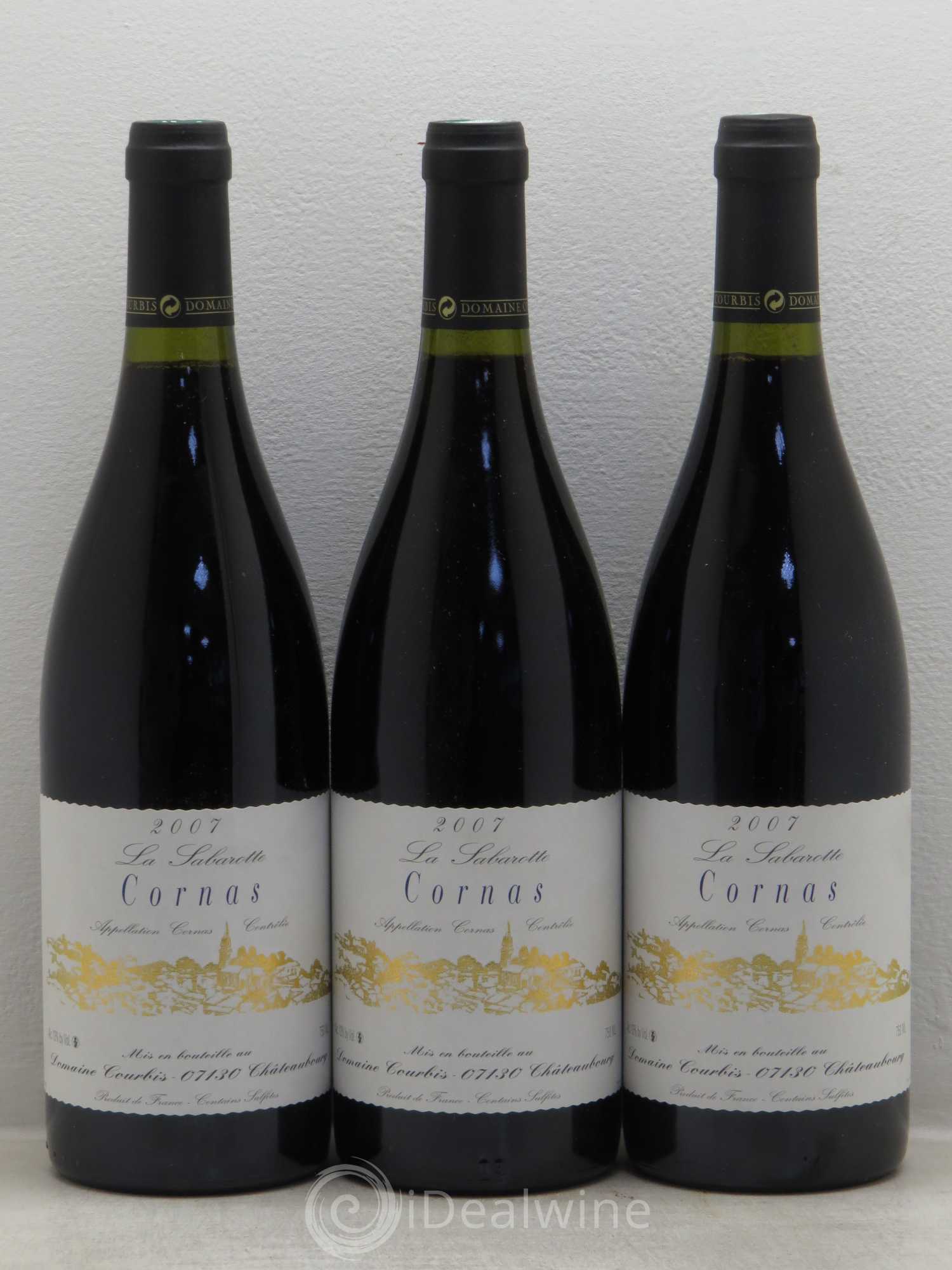 Cornas La Sabarotte Courbis 2007 - Lot de 3 bouteilles - 0