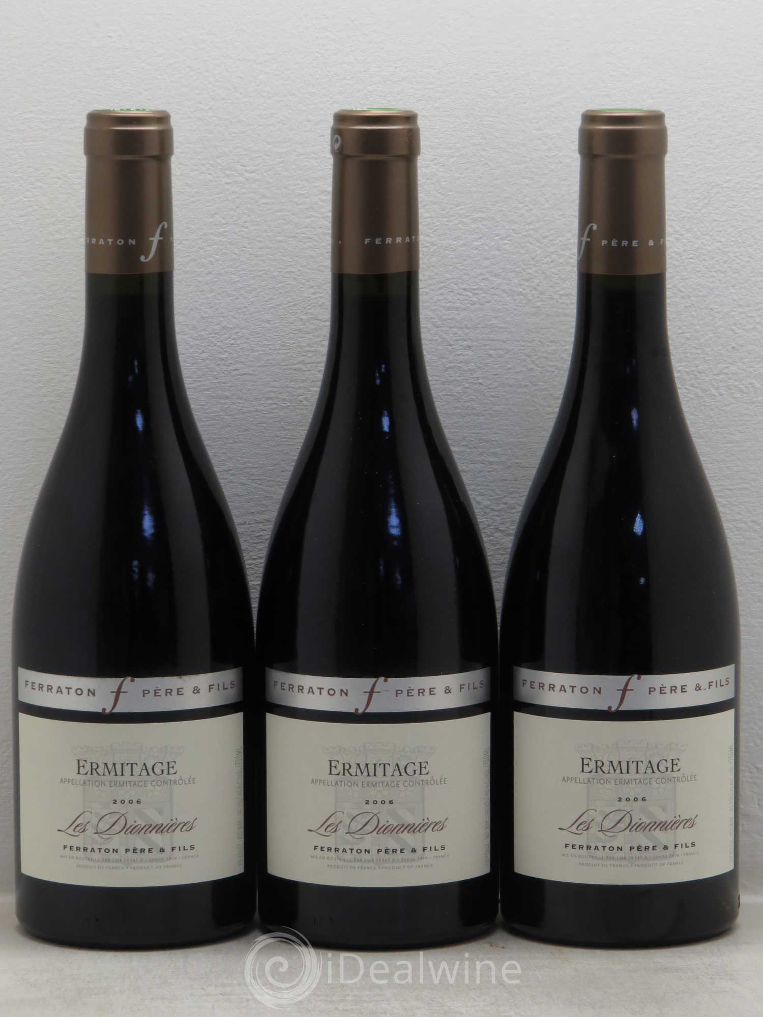 Hermitage Les Dionnières Domaine Ferraton 2006 - Posten von 3 Flaschen - 0