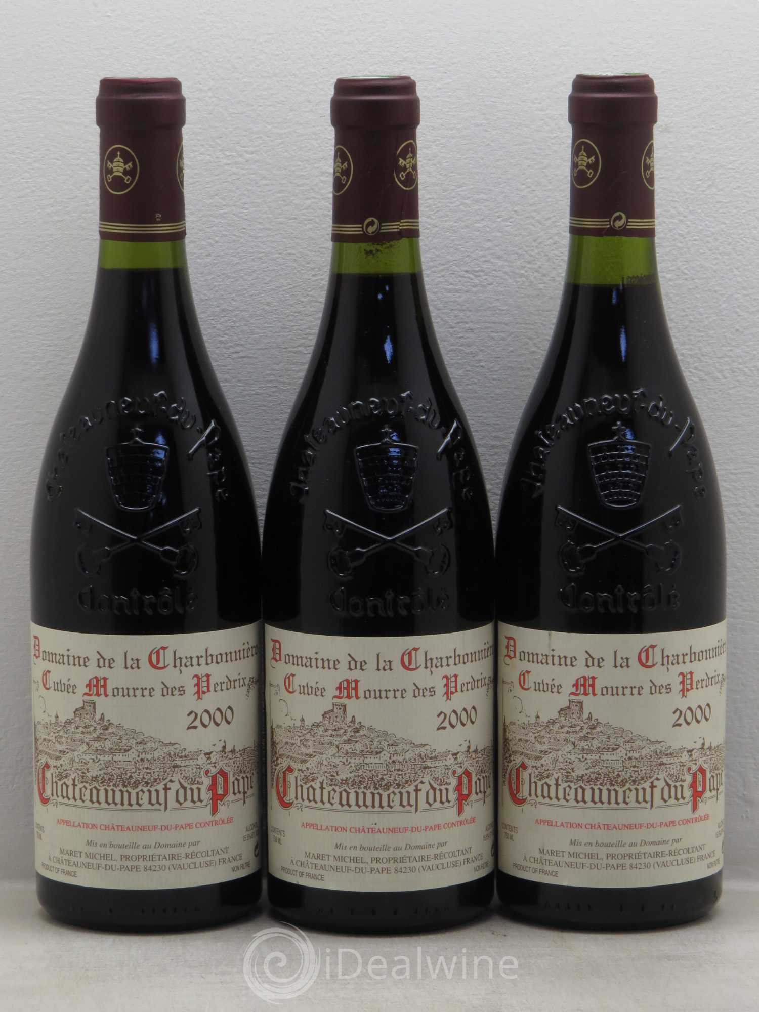 Châteauneuf-du-Pape Charbonnière - Cuvée Mourre des Perdrix 2000 - Posten von 3 Flaschen - 0