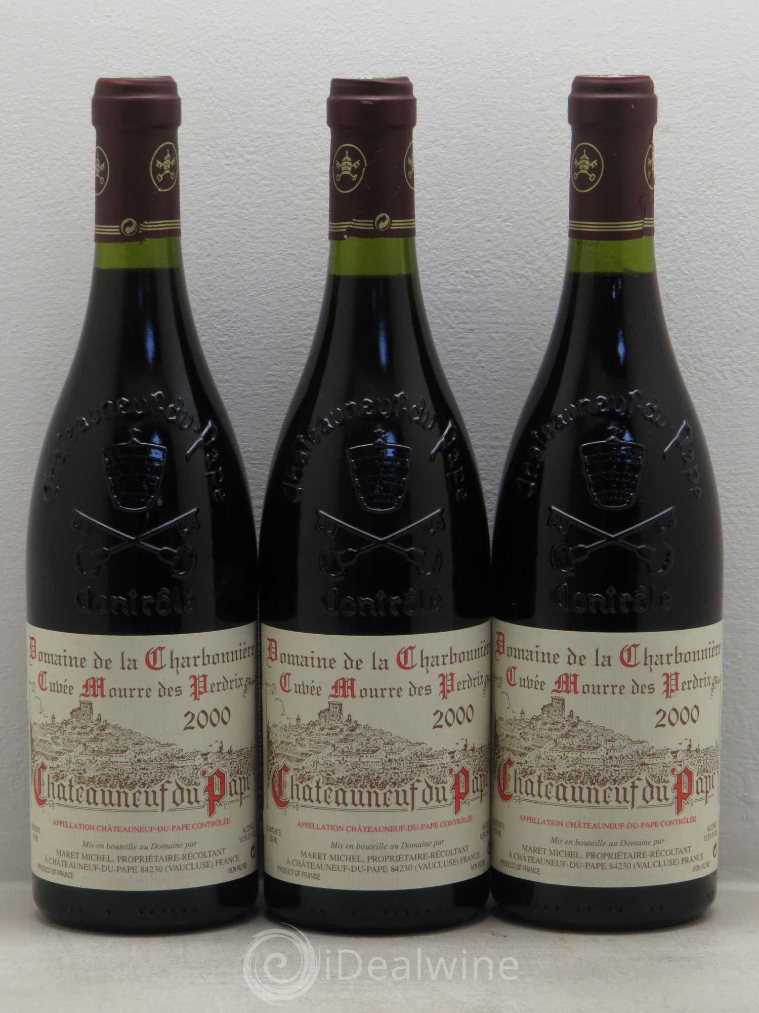 Châteauneuf-du-Pape Charbonnière - Cuvée Mourre des Perdrix 2000 - Posten von 3 Flaschen - 0