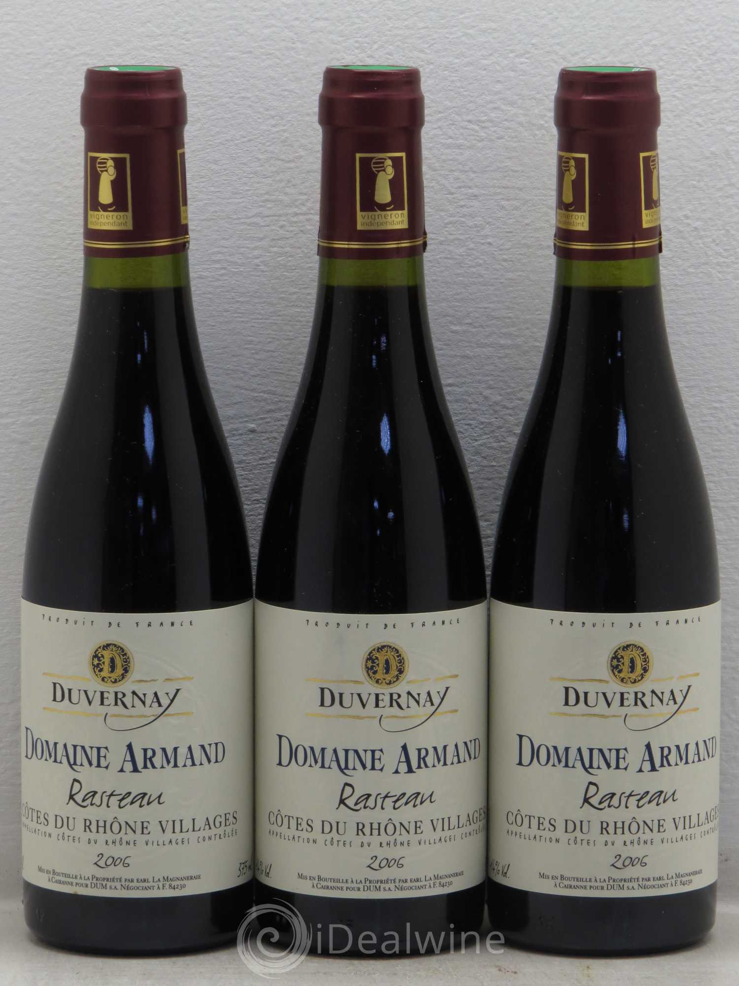 Rasteau Domaine Armand Duvernay 2006 - Posten von 3 Demi-Flaschen - 0