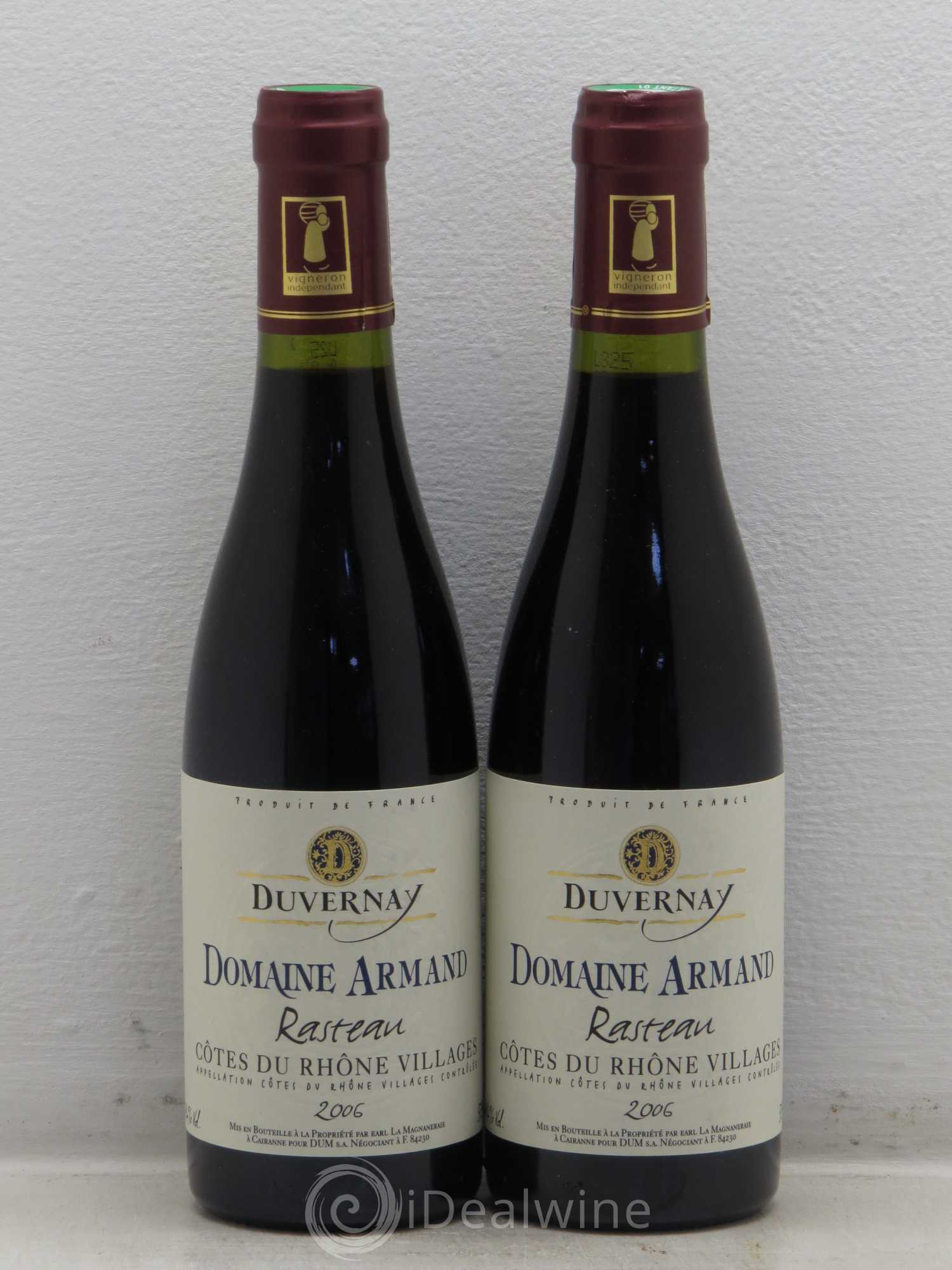 Rasteau Domaine Armand Duvernay 2006 - Posten von 2 Demi-Flaschen - 0