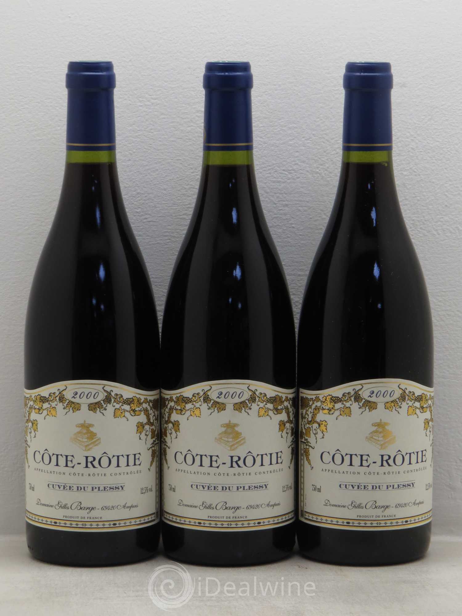 Côte-Rôtie Cuvée du Plessy - Domaine Barge 2000 - Posten von 3 Flaschen - 0
