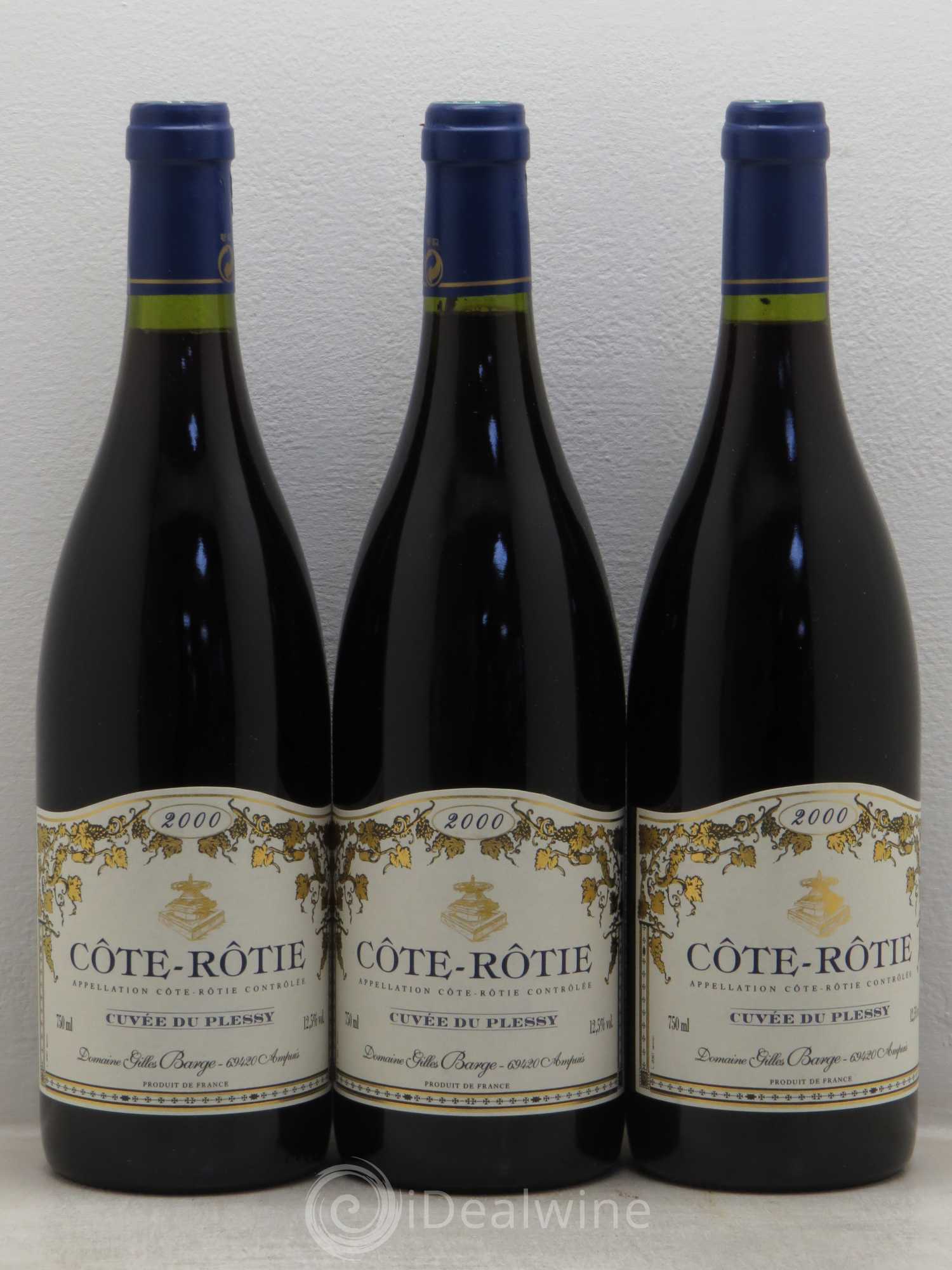 Côte-Rôtie Cuvée du Plessy Domaine Barge 2000 - Posten von 3 Flaschen - 0