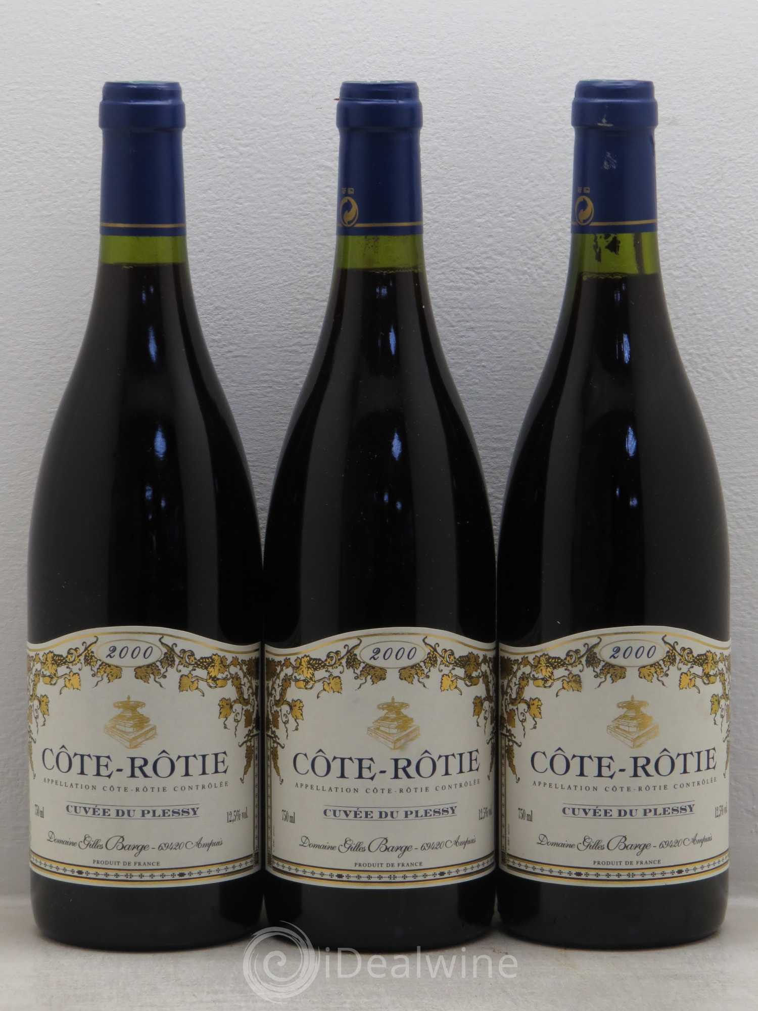 Côte-Rôtie Cuvée du Plessy Domaine Barge 2000 - Posten von 3 Flaschen - 0