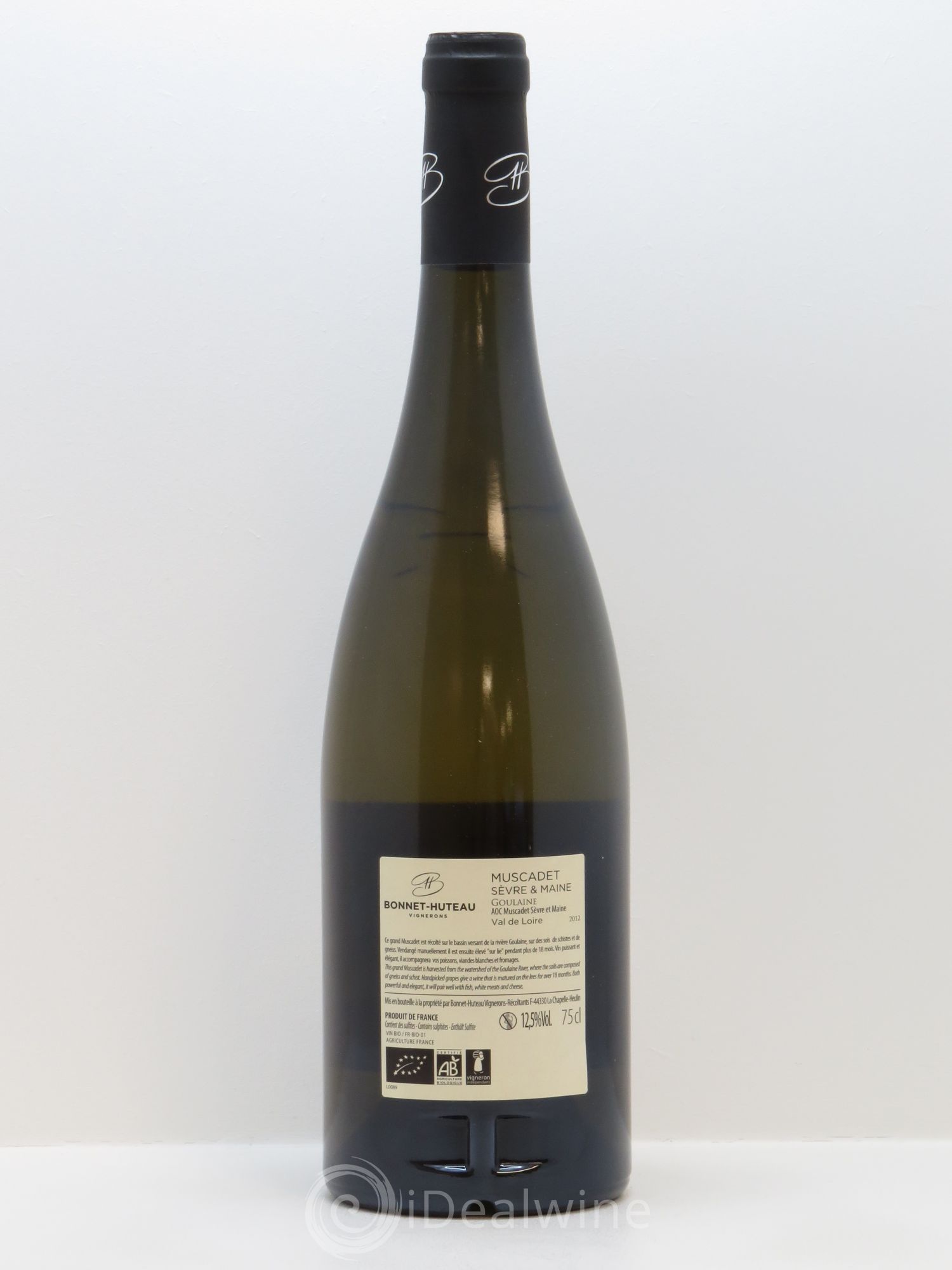 Muscadet-Sèvre-et-Maine sur lie Goulaine Bonnet-Huteau 2012 - Lot de 1 bouteille - 1