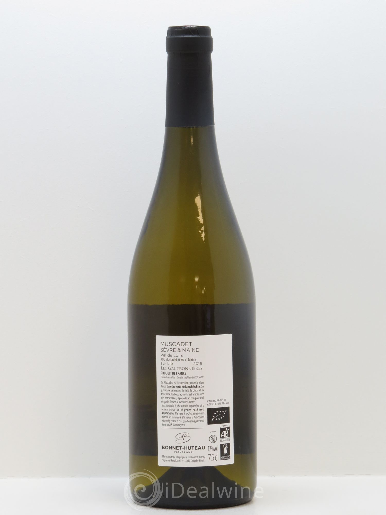 Muscadet-Sèvre-et-Maine sur lie Les Gautronnières Bonnet-Huteau 2015 - Lot de 1 bouteille - 1