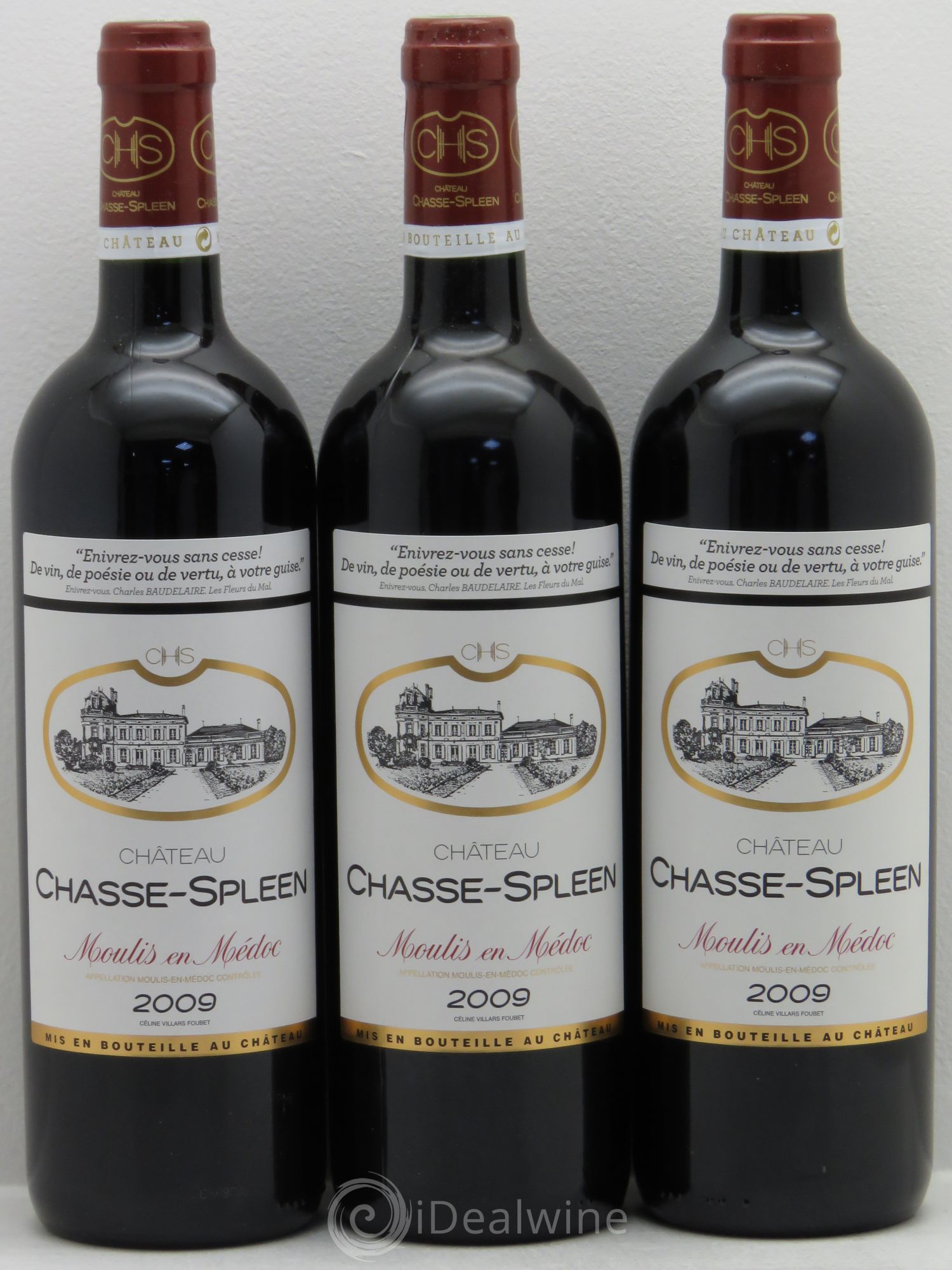 Château Chasse Spleen 2009 - Lot de 3 bouteilles - 0