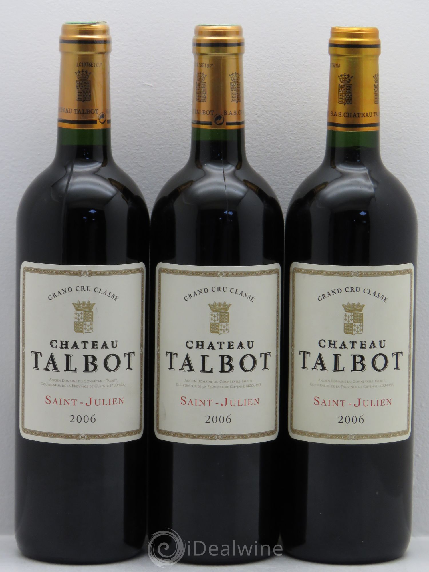 Château Talbot 4ème Grand Cru Classé 2006 - Lot de 3 bouteilles - 0