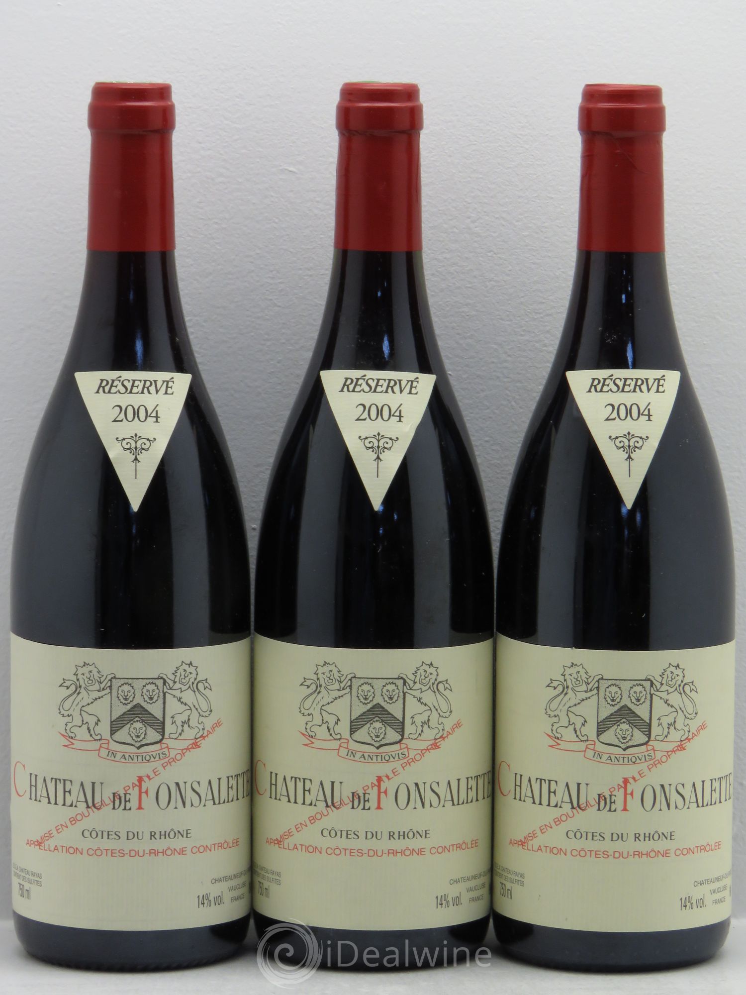 Côtes-du-Rhône Château de Fonsalette Emmanuel Reynaud 2004 - Lot de 3 bouteilles - 0