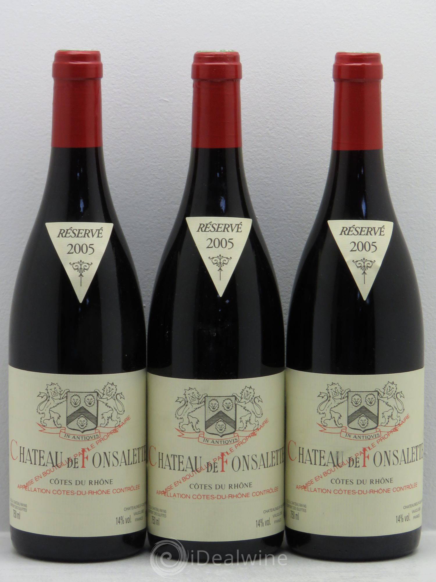 Côtes-du-Rhône Château de Fonsalette Emmanuel Reynaud 2005 - Lot de 3 bouteilles - 0
