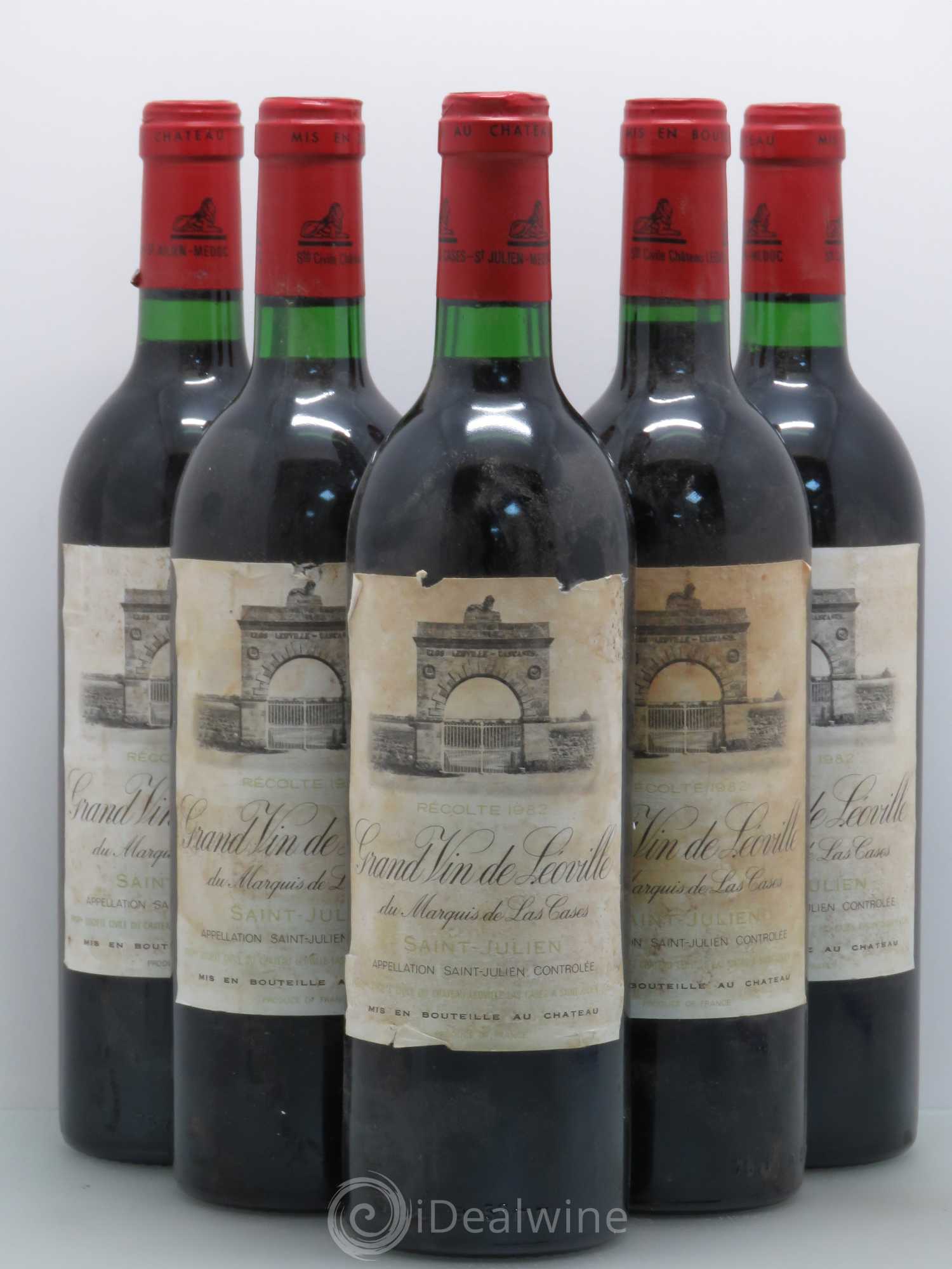 Château Léoville Las Cases 2ème Grand Cru Classé 1982 - Lot de 5 bouteilles - 0