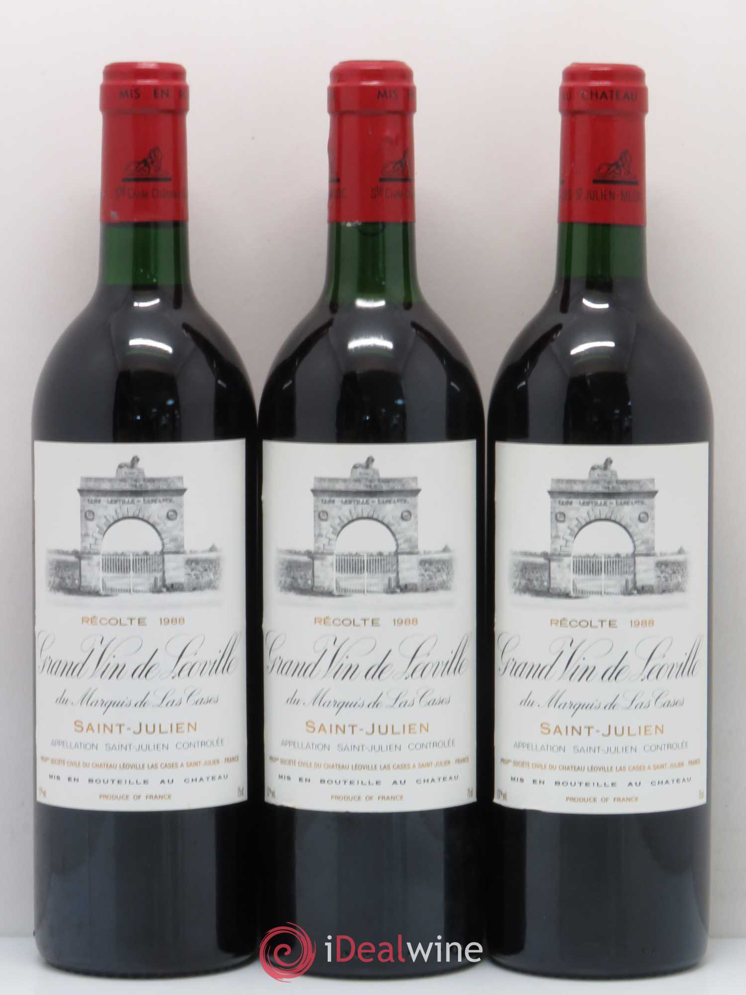 Château Léoville Las Cases 2ème Grand Cru Classé 1988 - Lot de 3 bouteilles - 0