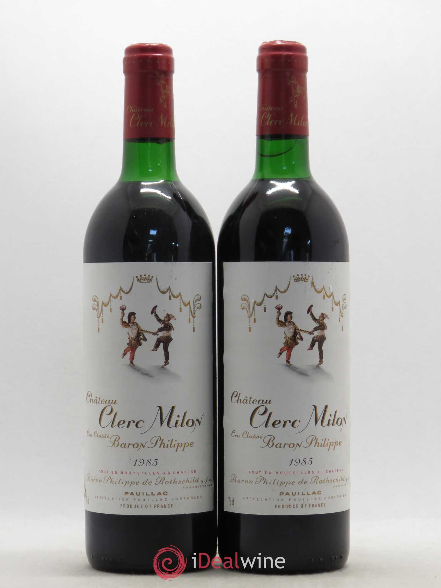 Château Clerc Milon 5ème Grand Cru Classé 1985 - Lot de 2 bouteilles - 0