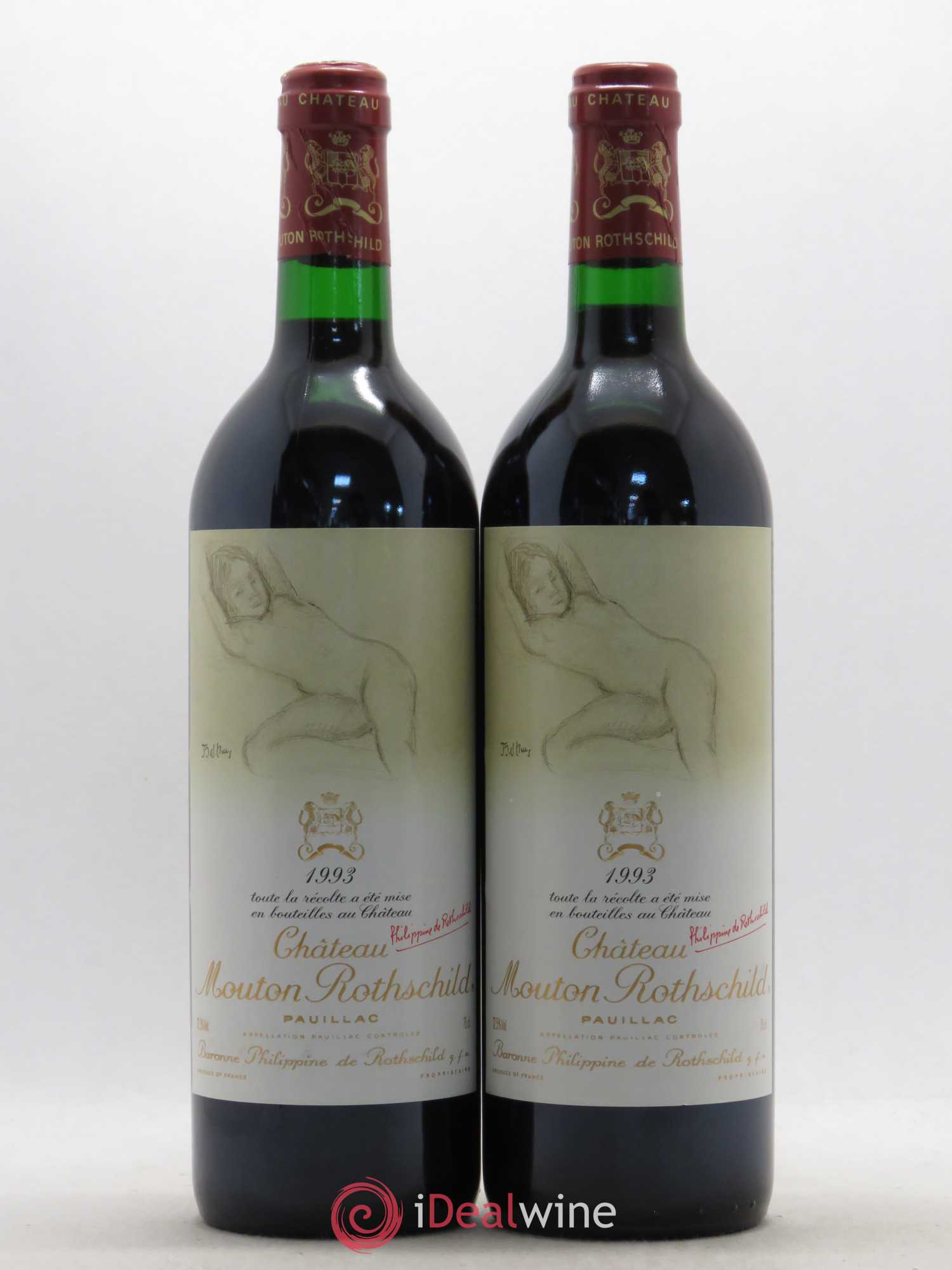 Château Mouton Rothschild 1er Grand Cru Classé 1993 - Lot de 2 bouteilles - 0
