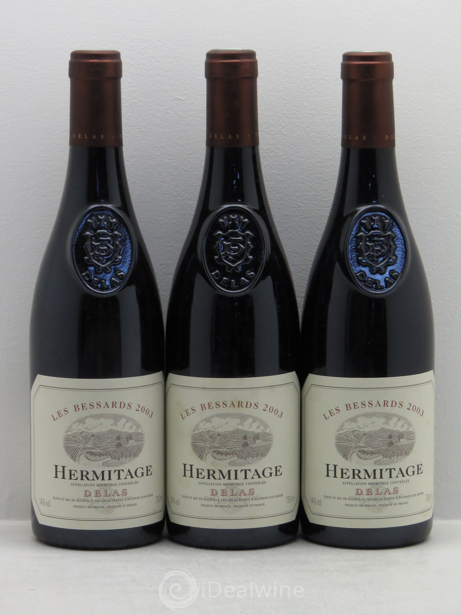 Hermitage Les Bessards Delas Frères 2003 - Lot de 3 bouteilles - 0