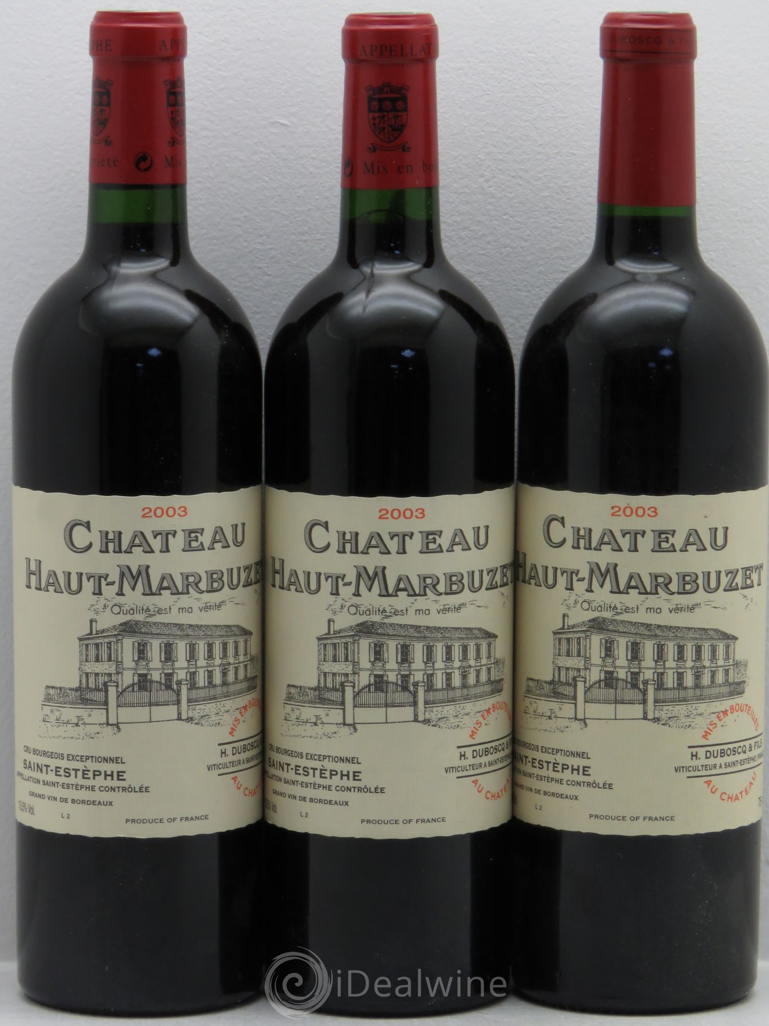 Château Haut Marbuzet 2003 - Lot de 3 bouteilles - 0