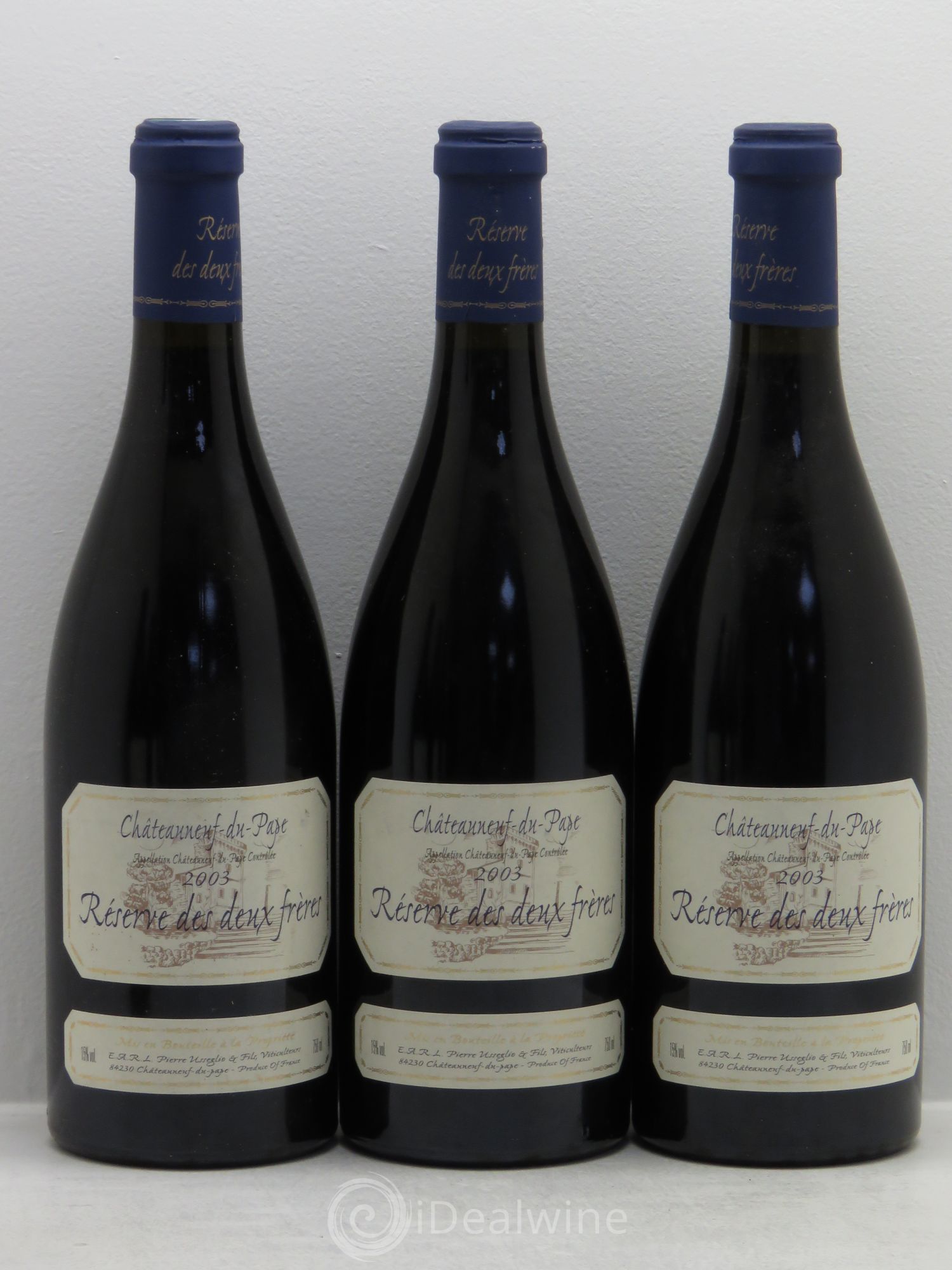 Châteauneuf-du-Pape Réserve des 2 frères Pierre Usseglio & Fils 2003 - Lot de 6 bouteilles - 1