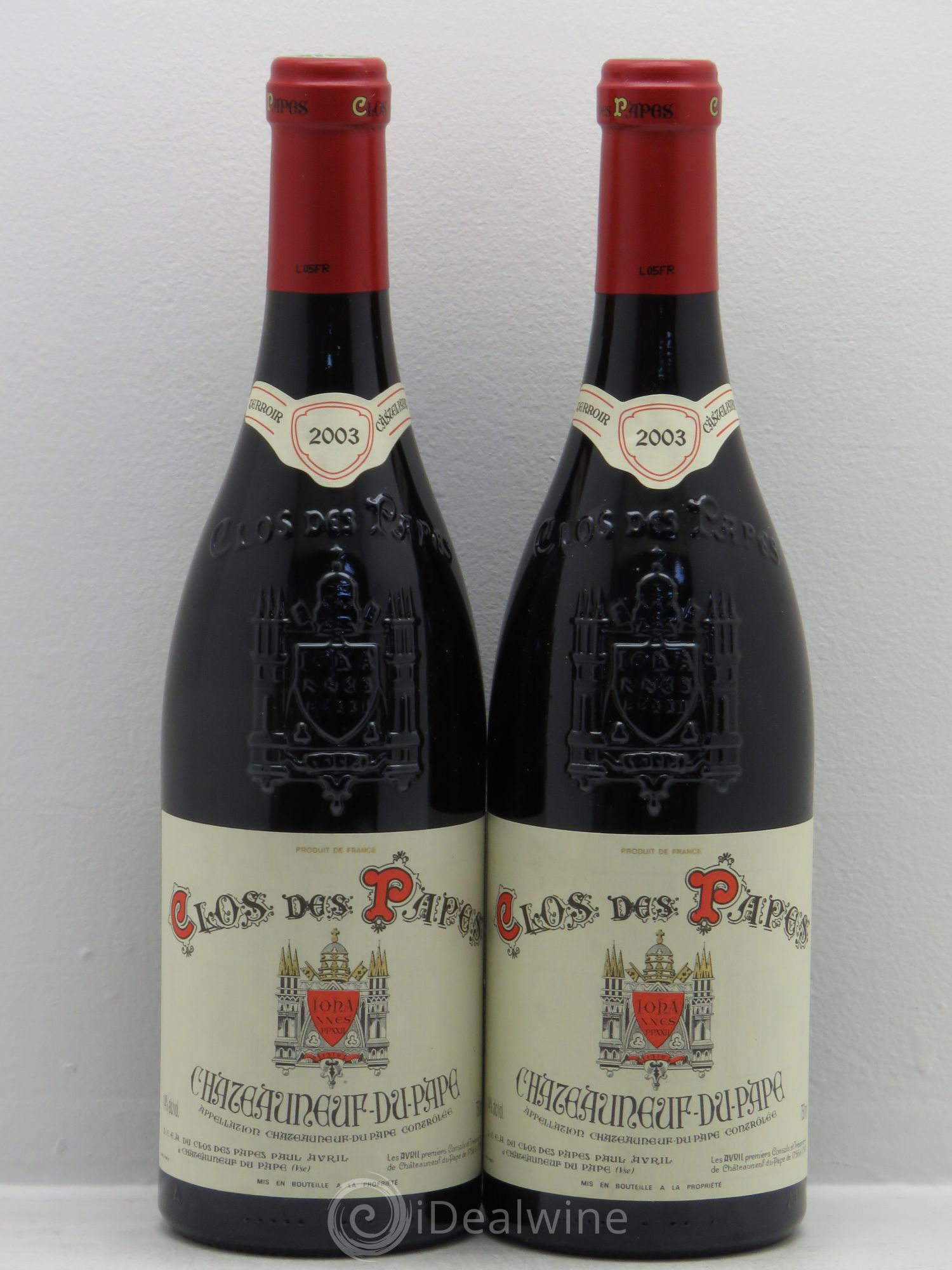 Châteauneuf-du-Pape Clos des Papes - Paul Avril 2003 - Lot de 2 bouteilles - 0