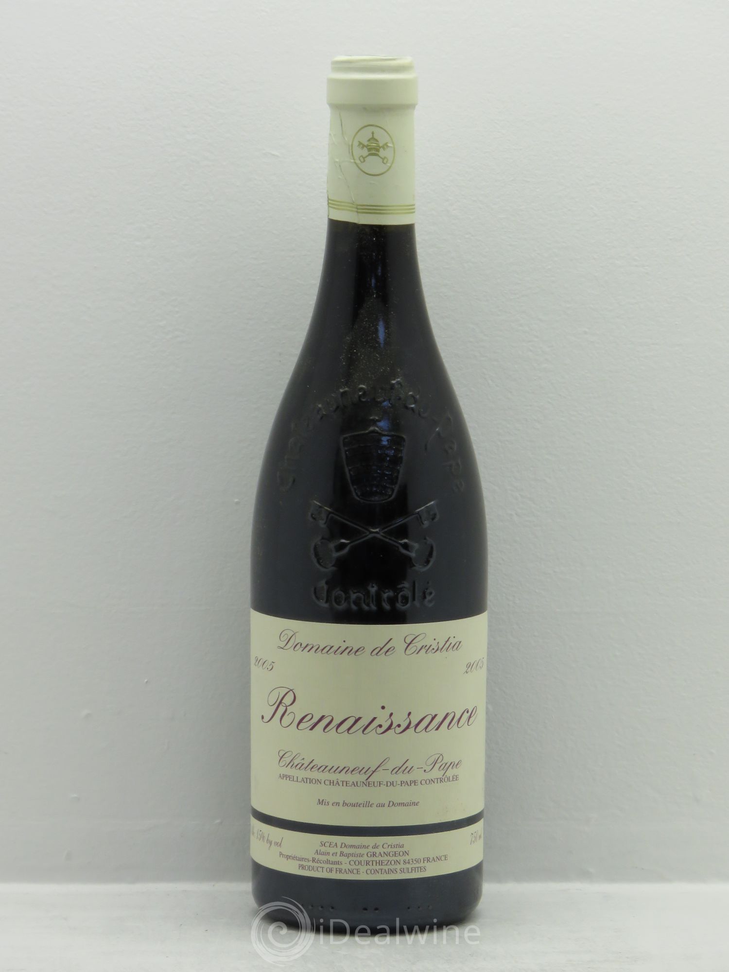 Châteauneuf-du-Pape Domaine de Cristia Renaissance 2005 - Lot de 1 bouteille - 0