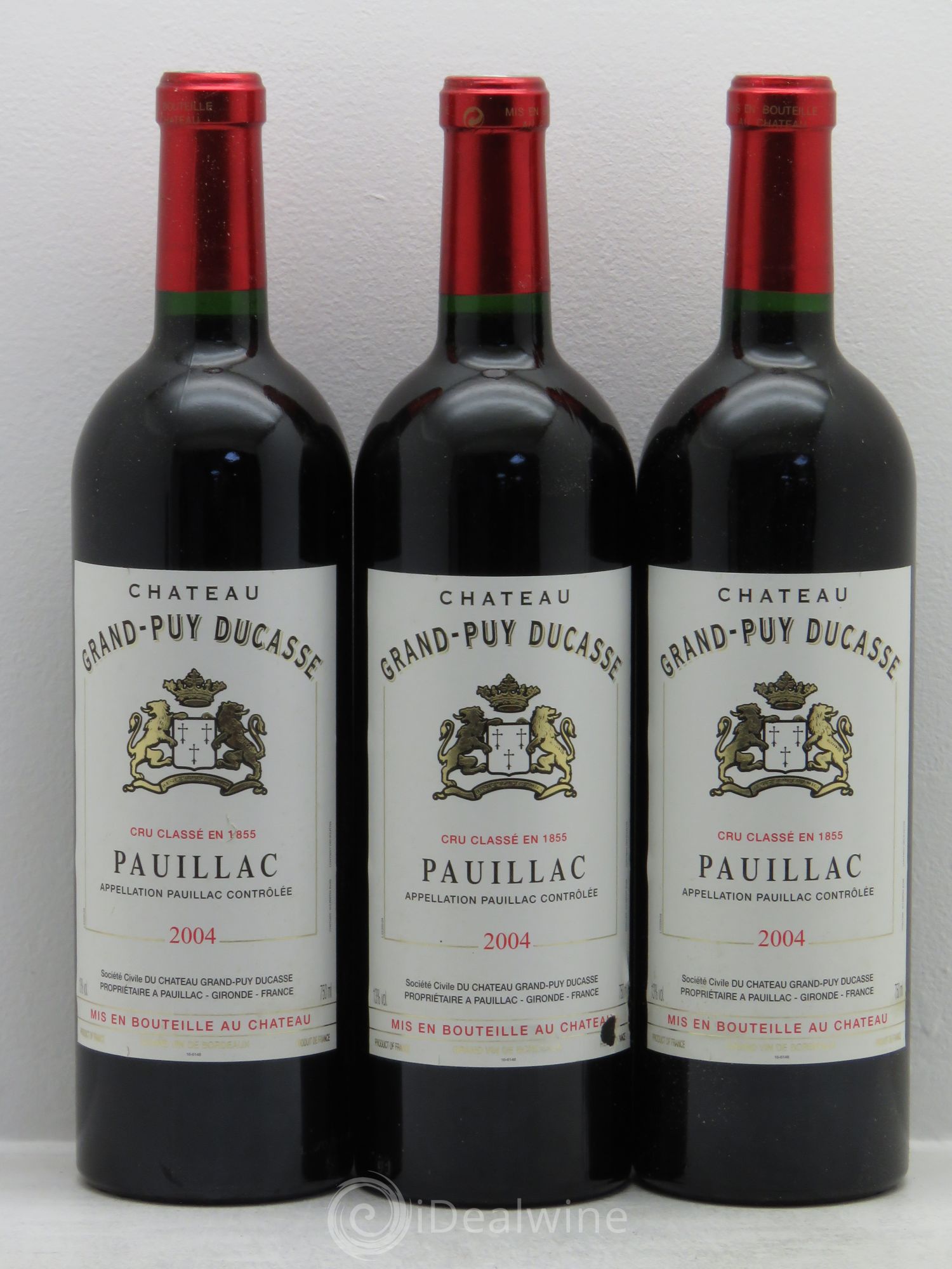 Château Grand Puy Ducasse 5ème Grand Cru Classé 2004 - Lot de 3 bouteilles - 0