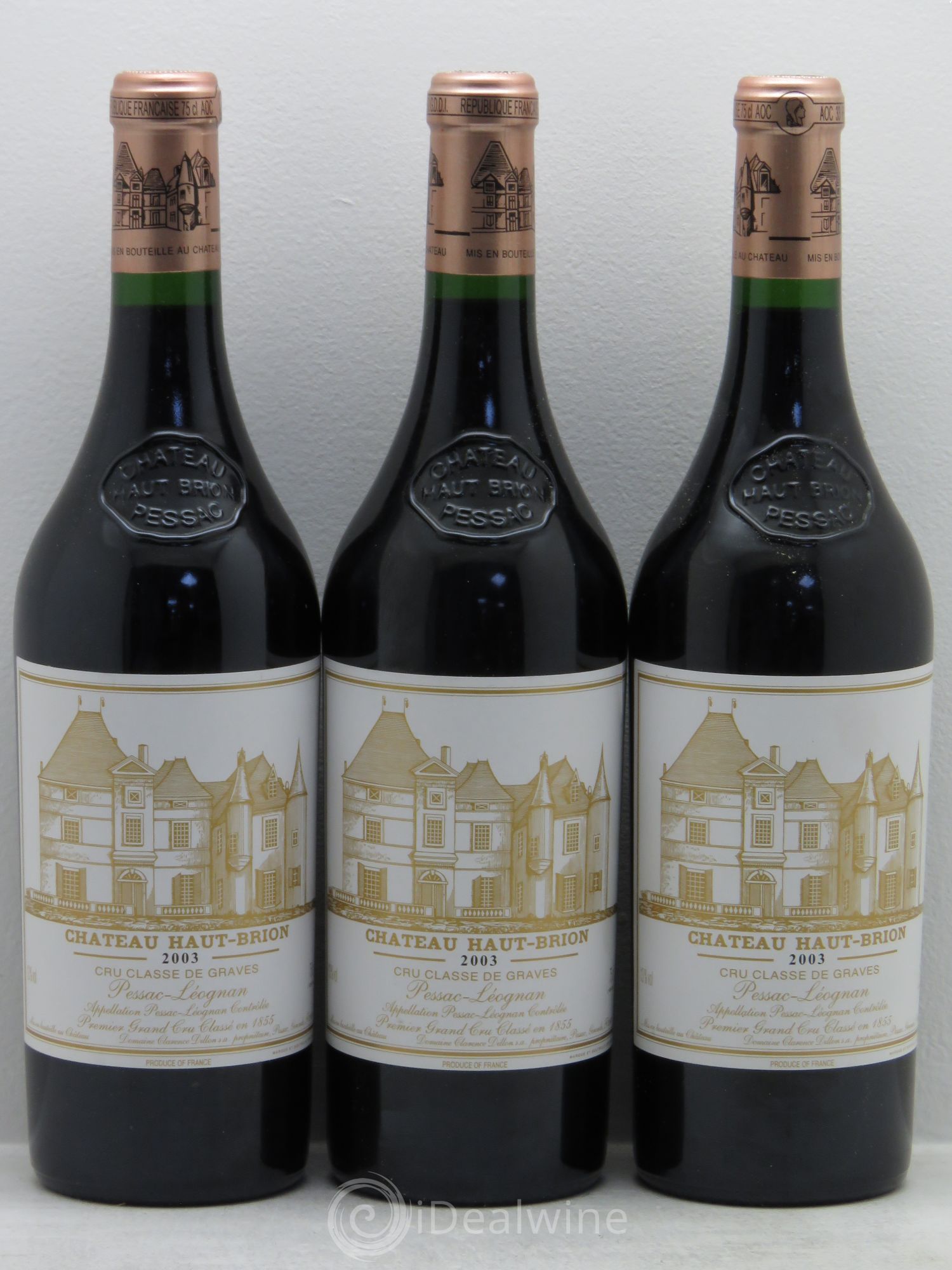Château Haut Brion 1er Grand Cru Classé 2003 - Lot de 3 bouteilles - 0