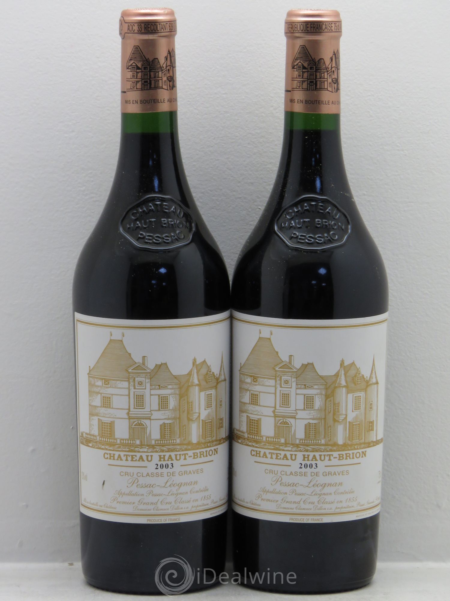 Château Haut Brion 1er Grand Cru Classé 2003 - Lot de 2 bouteilles - 0