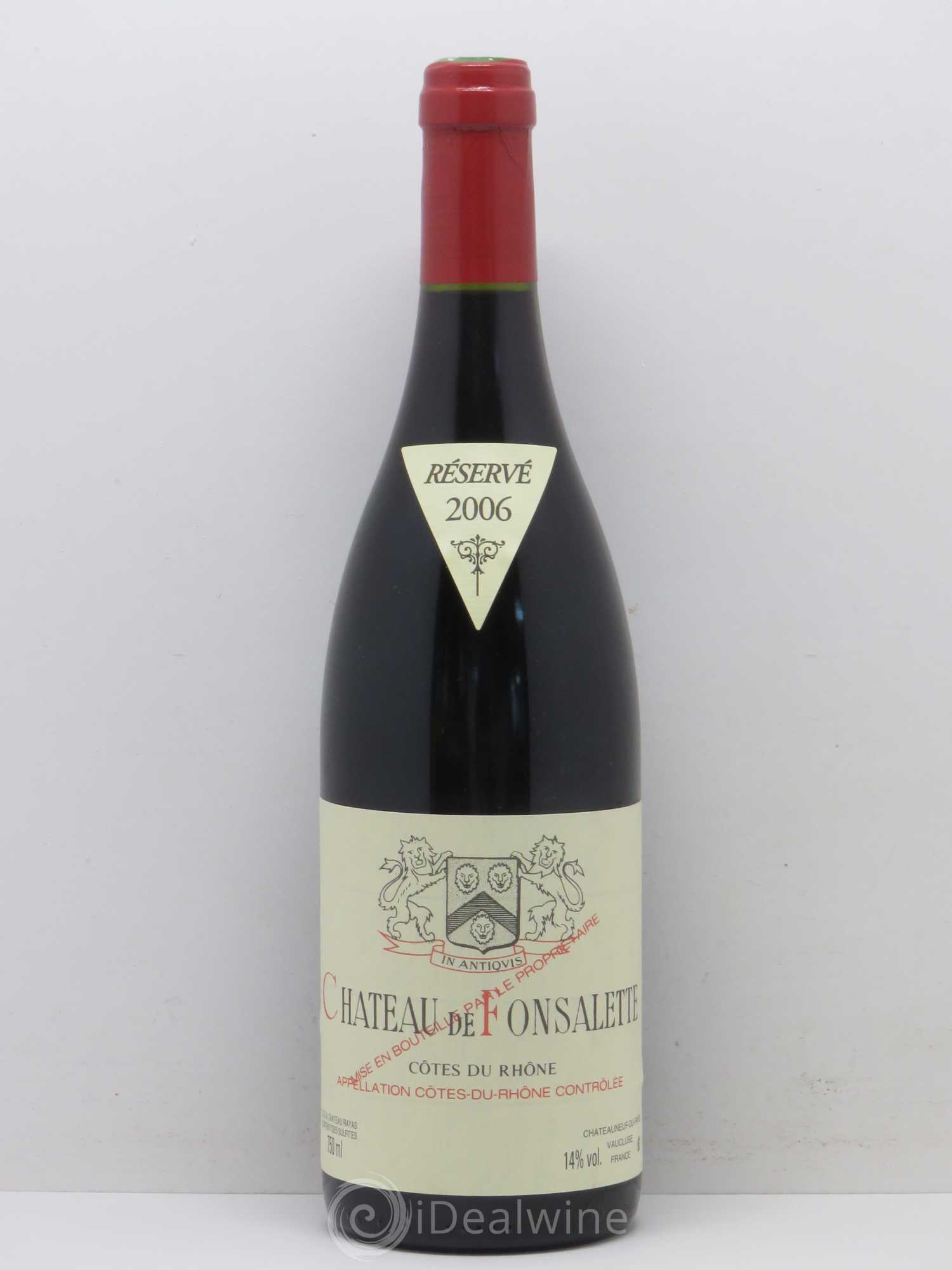 Côtes-du-Rhône Château de Fonsalette Emmanuel Reynaud 2006 - Lot de 1 bouteille - 0