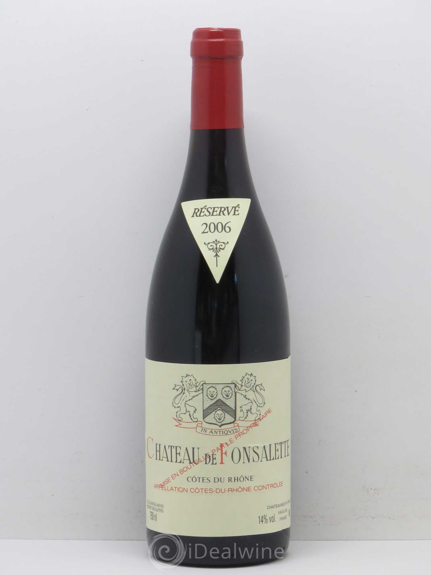 Côtes-du-Rhône Château de Fonsalette Emmanuel Reynaud 2006 - Lot de 1 bouteille - 0