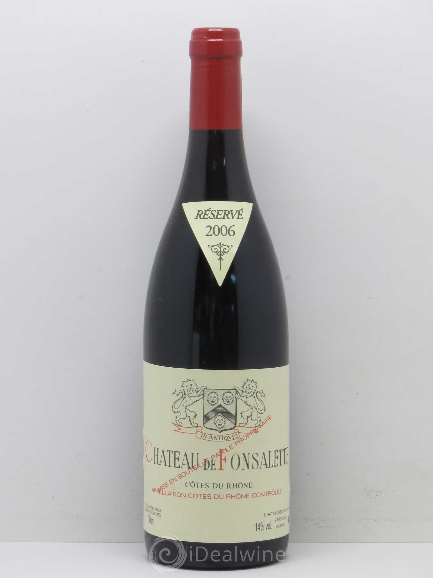 Côtes-du-Rhône Château de Fonsalette Emmanuel Reynaud 2006 - Lot de 1 bouteille - 0