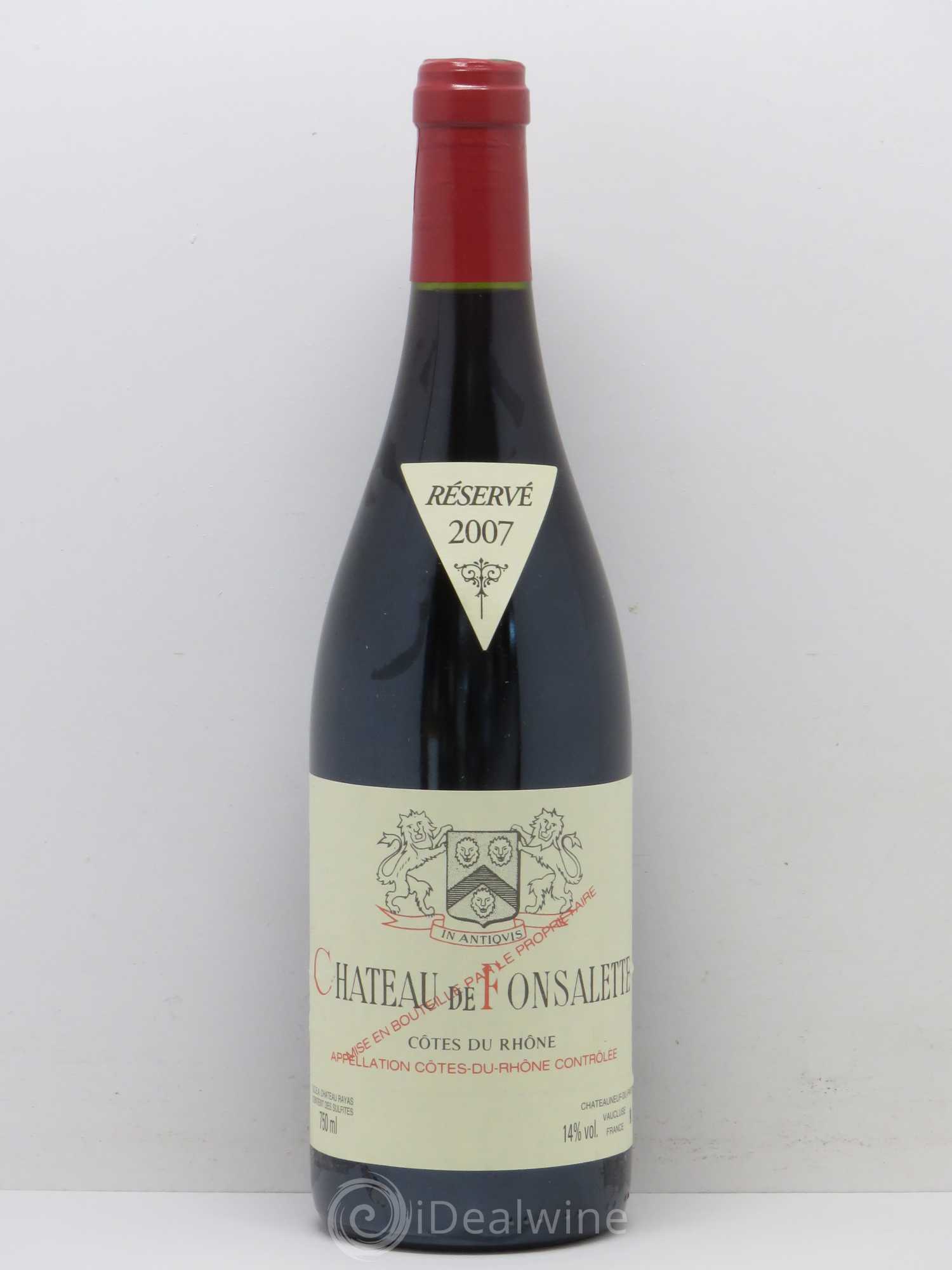 Côtes-du-Rhône Château de Fonsalette Emmanuel Reynaud 2007 - Lot de 1 bouteille - 0