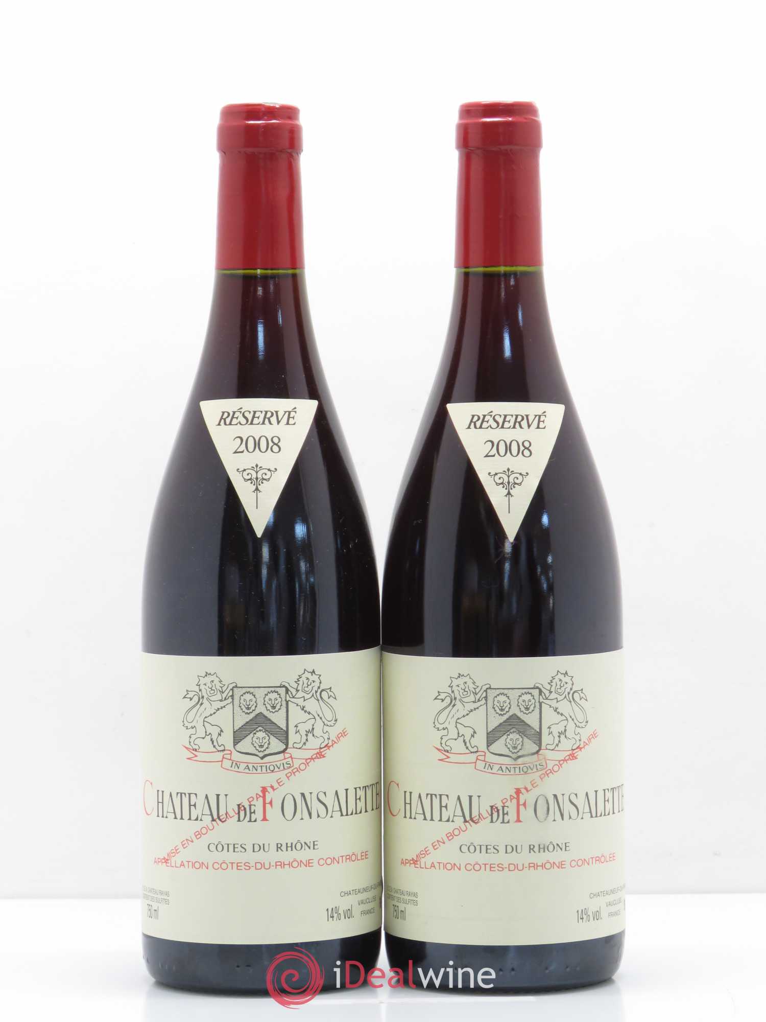 Côtes-du-Rhône Château de Fonsalette Emmanuel Reynaud 2008 - Lot de 2 bouteilles - 0