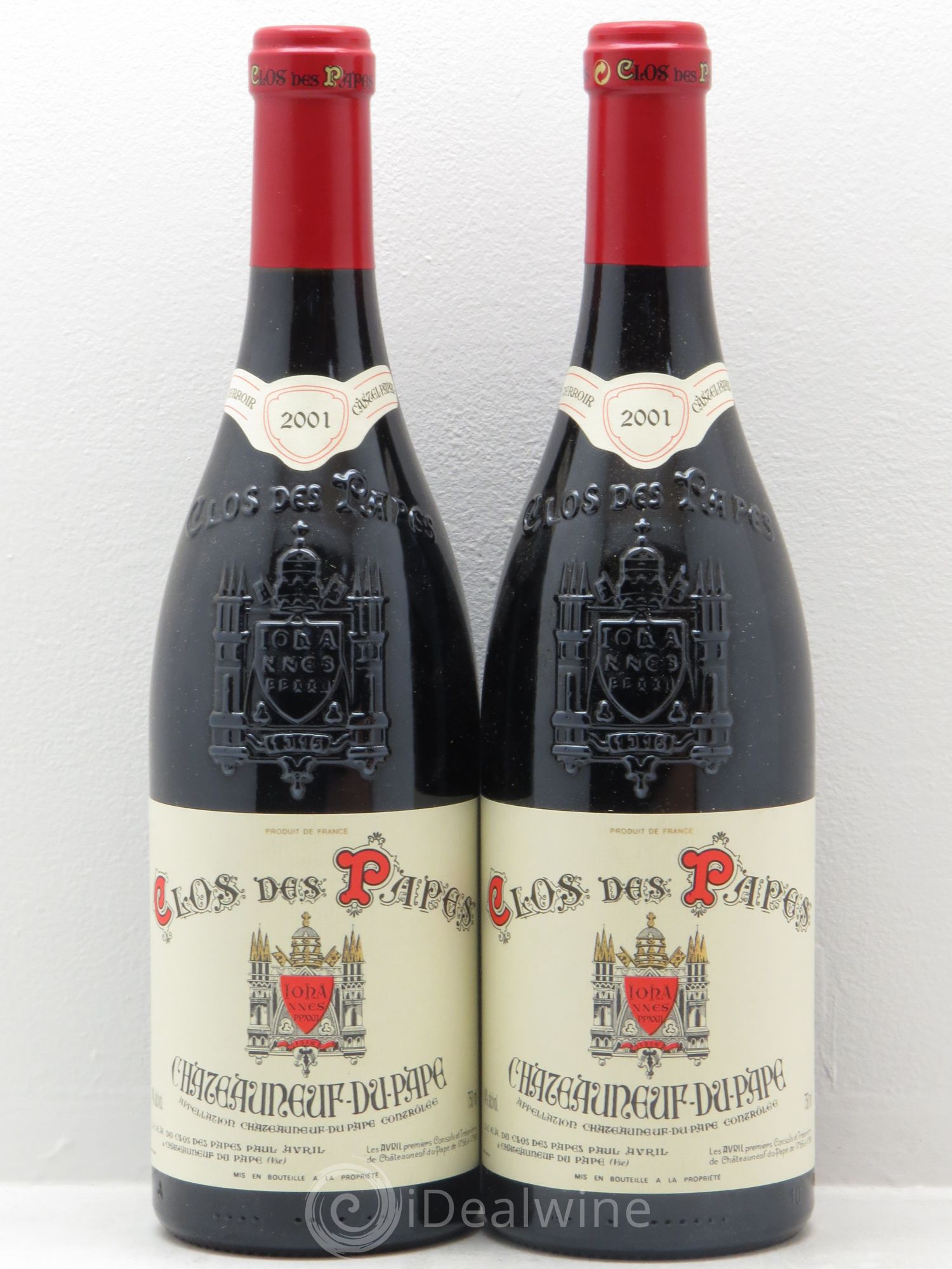 Châteauneuf-du-Pape Clos des Papes - Paul Avril 2001 - Lot de 2 bouteilles - 0