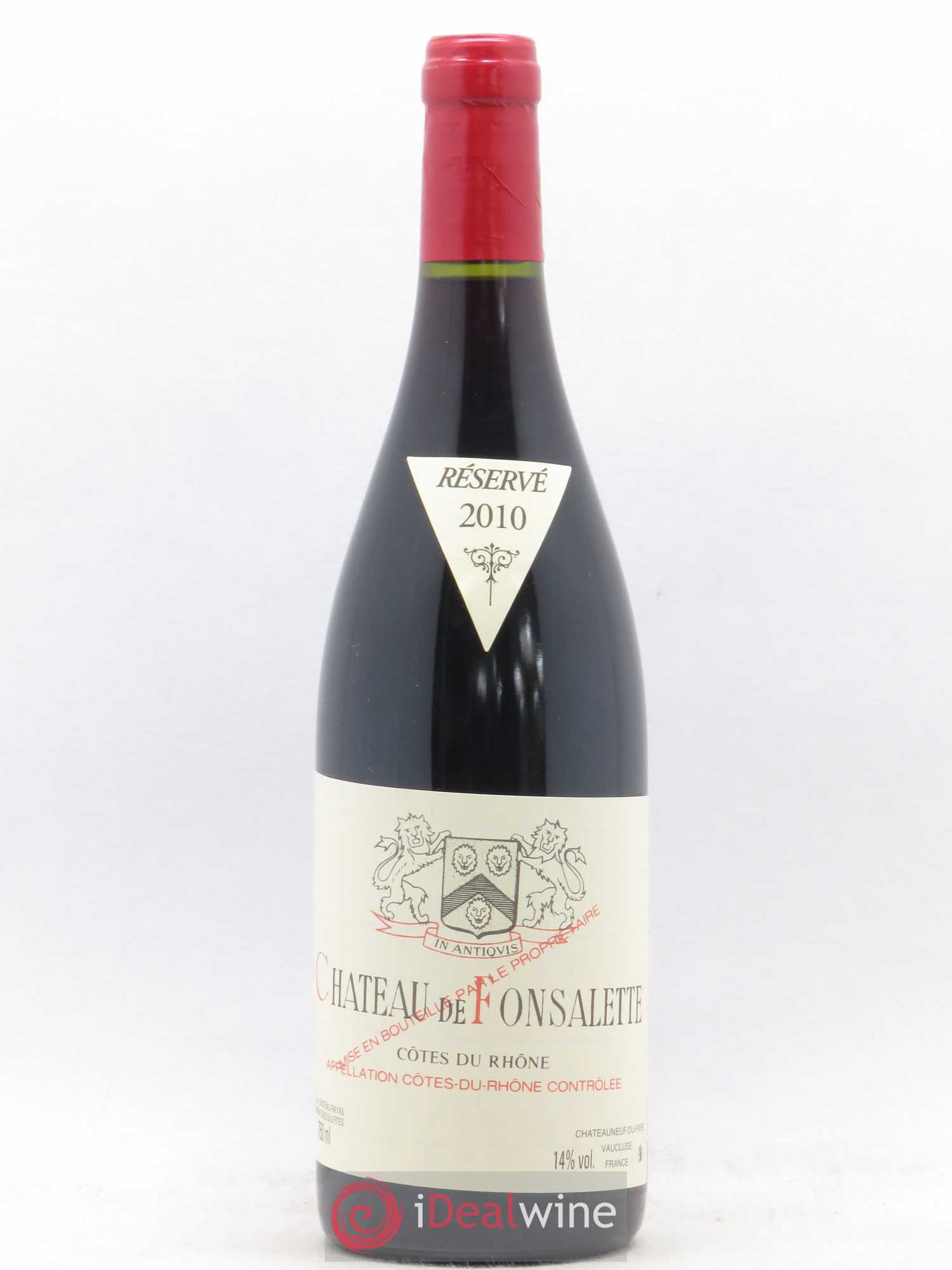 Côtes-du-Rhône Château de Fonsalette Emmanuel Reynaud 2010 - Lot de 1 bouteille - 0