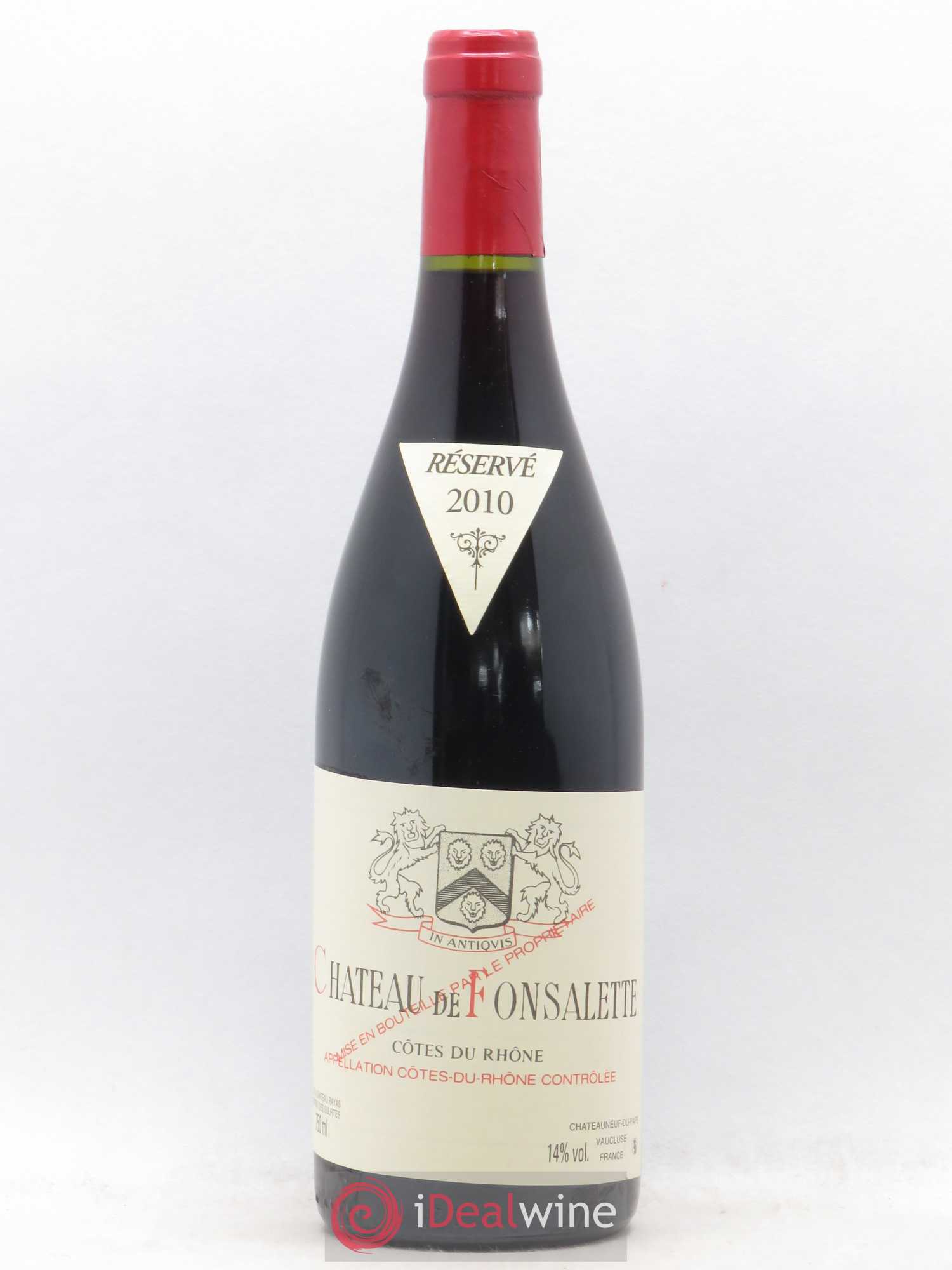 Côtes-du-Rhône Château de Fonsalette Emmanuel Reynaud 2010 - Lot de 1 bouteille - 0