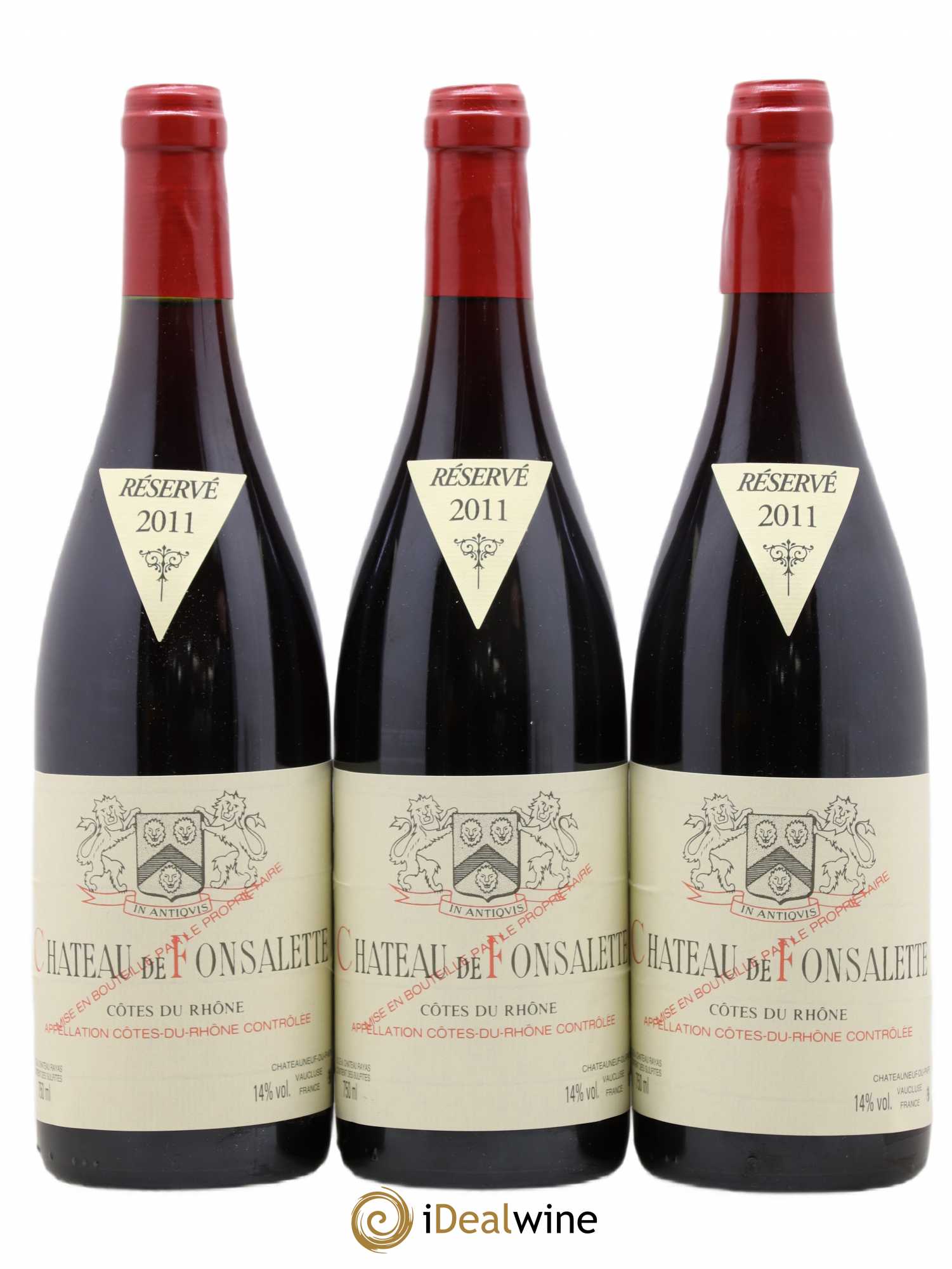Côtes-du-Rhône Château de Fonsalette Emmanuel Reynaud 2011 - Lot de 3 bouteilles - 0