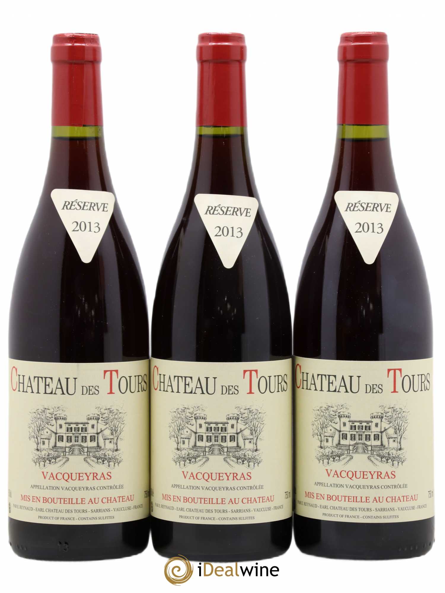Vacqueyras Château des Tours Emmanuel Reynaud 2013 - Lot de 3 bouteilles - 0