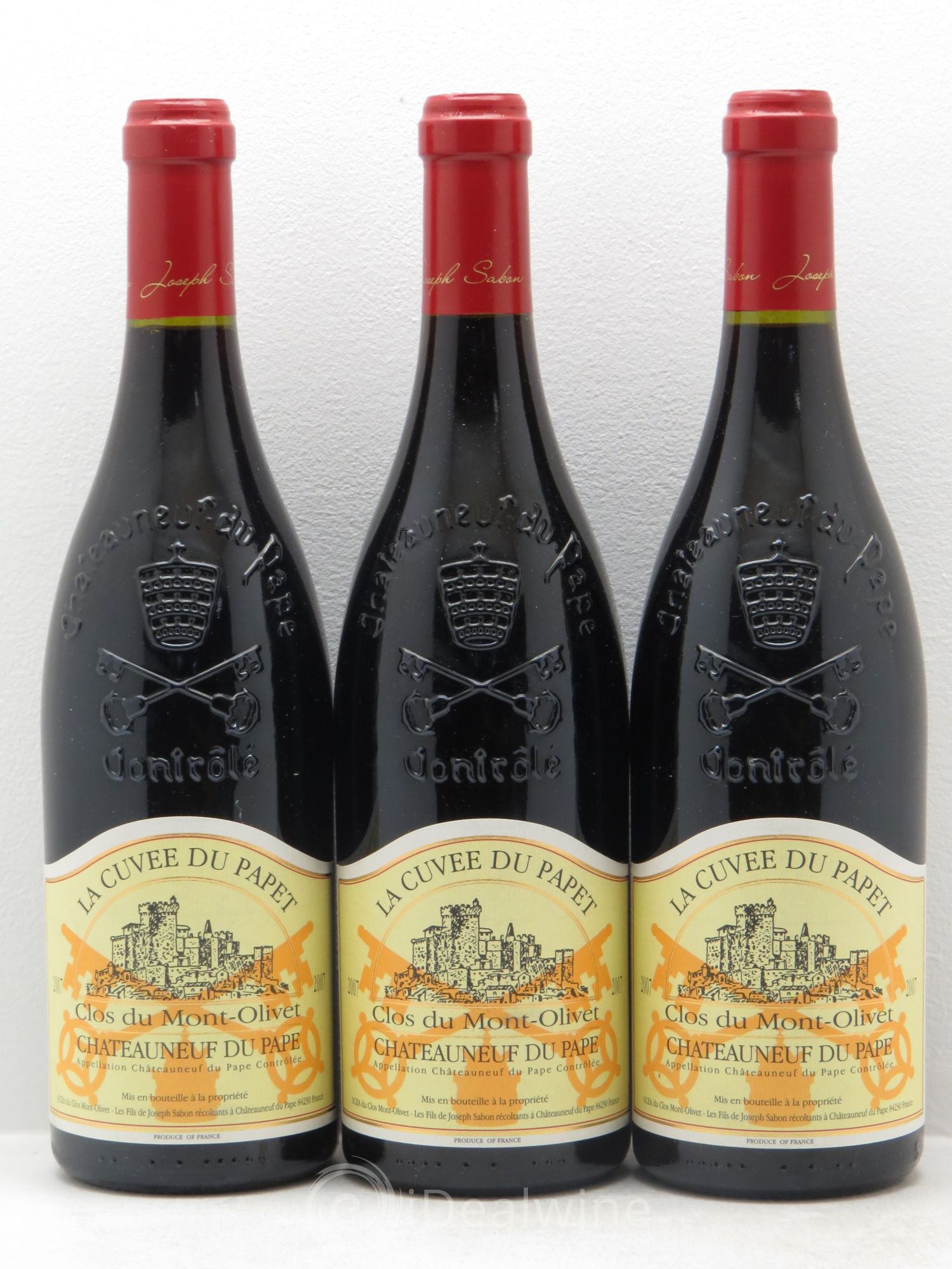 Châteauneuf-du-Pape Cuvée du Papet Clos du Mont-Olivet 2007 - Lot de 3 bouteilles - 0